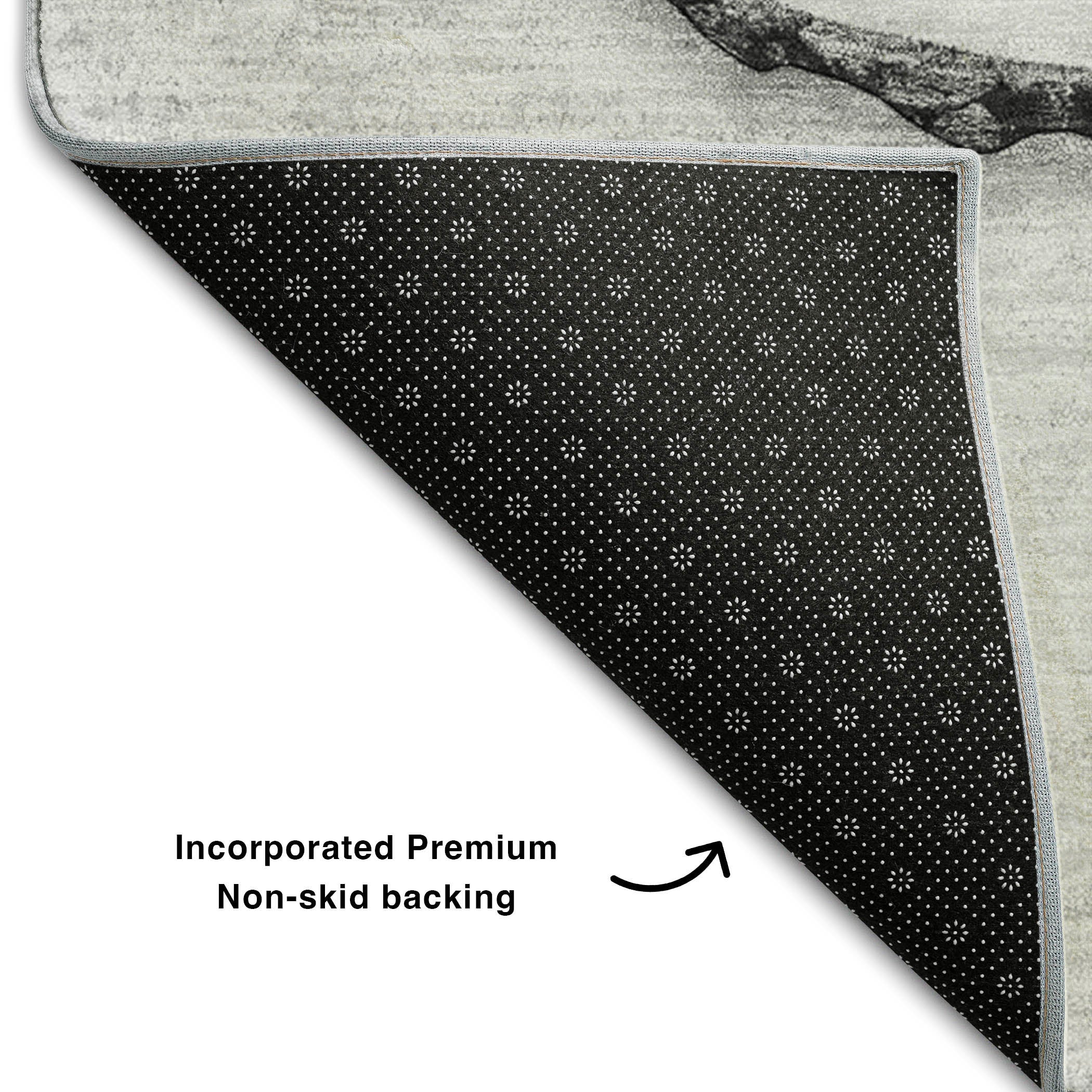 Dublin Machine Washable Transitional Gray Rug 1'8" x 2'6" #shape_Rectangle