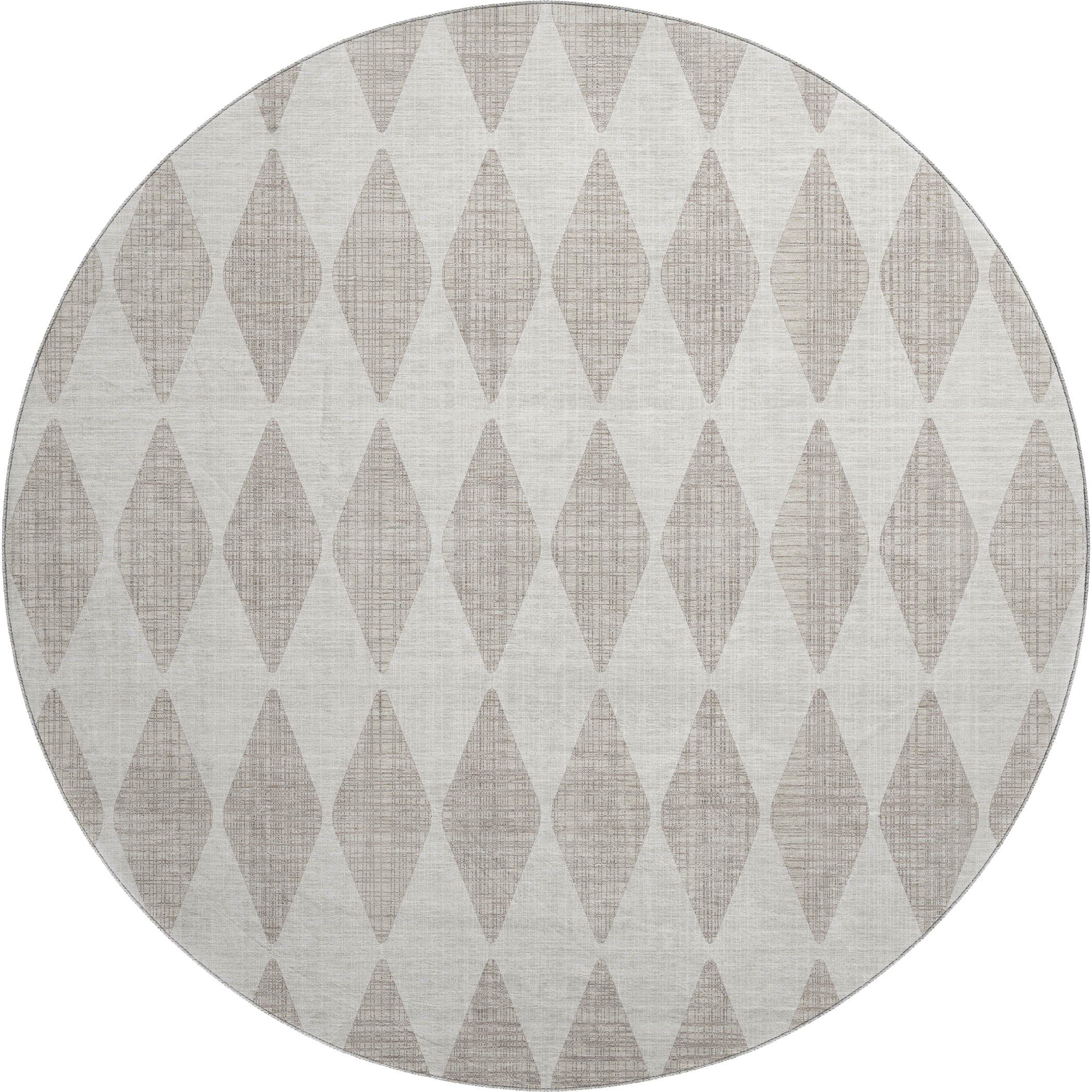 Vienna Machine Washable Transitional Beige Brown Rug 8' x 8' #shape_Round