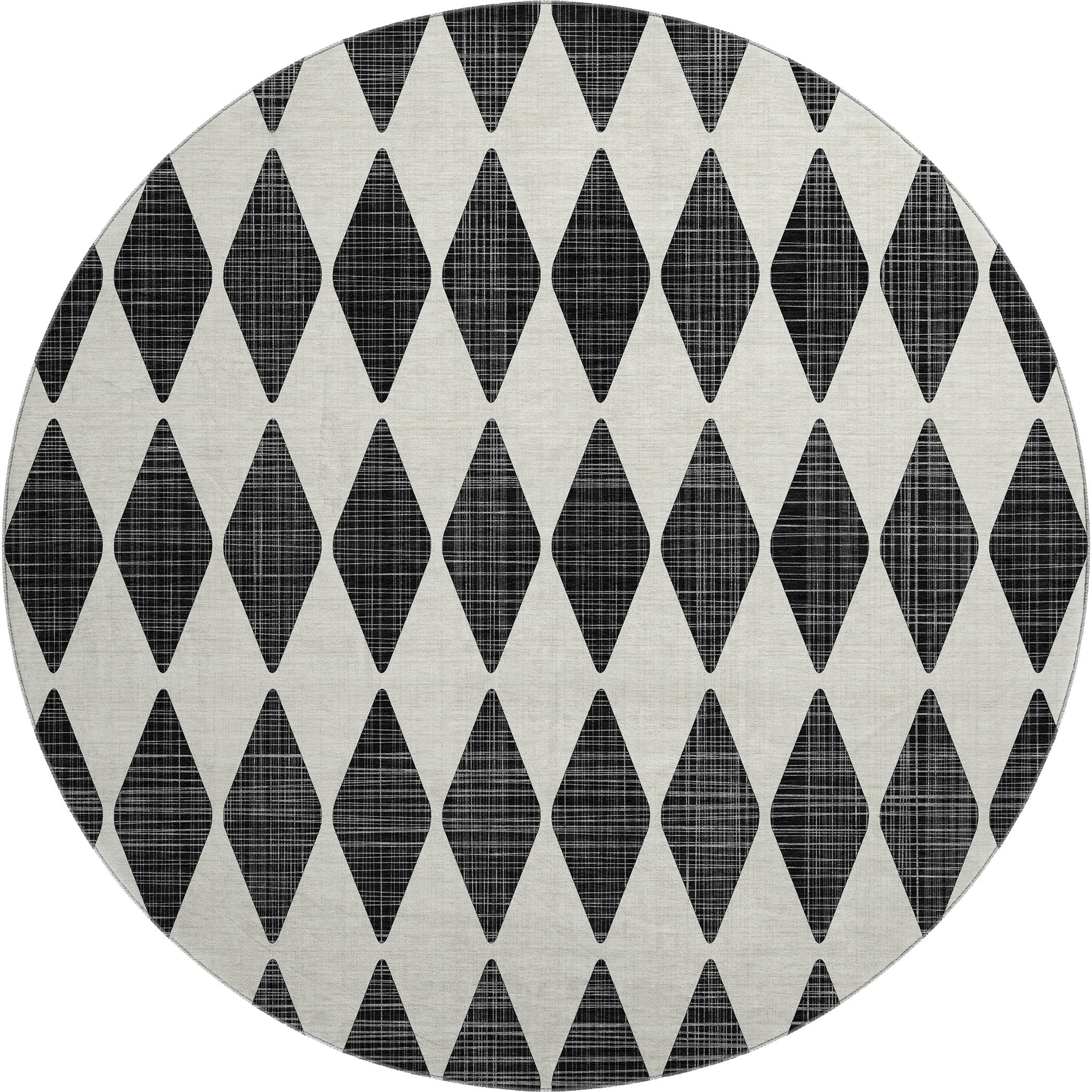 Vienna Machine Washable Transitional Black Rug 8' x 8' #shape_Round