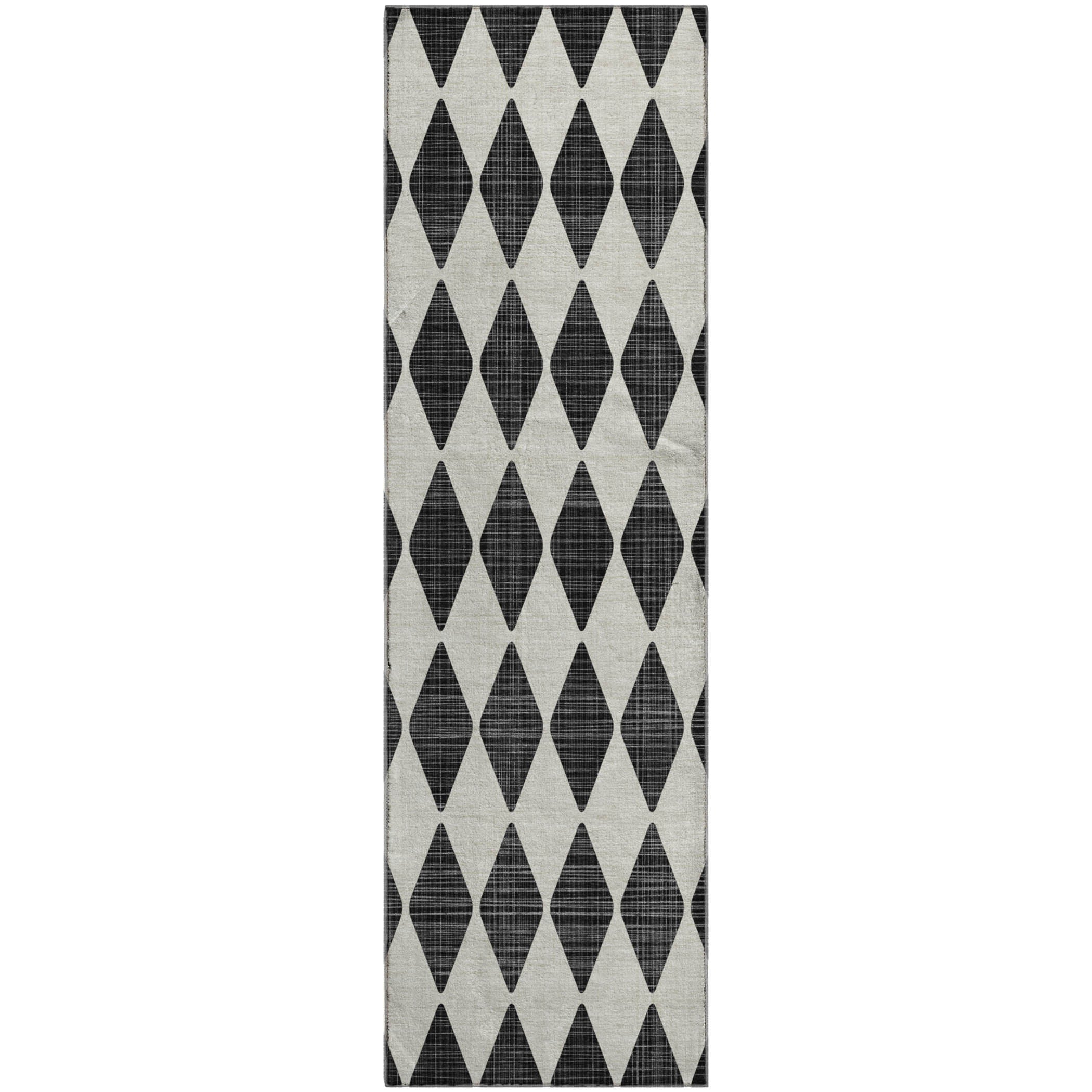 Vienna Machine Washable Transitional Black Rug 2'3" x 7'6" #shape_Runner