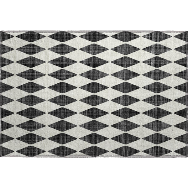 Vienna Machine Washable Transitional Black Rug 1'8" x 2'6"