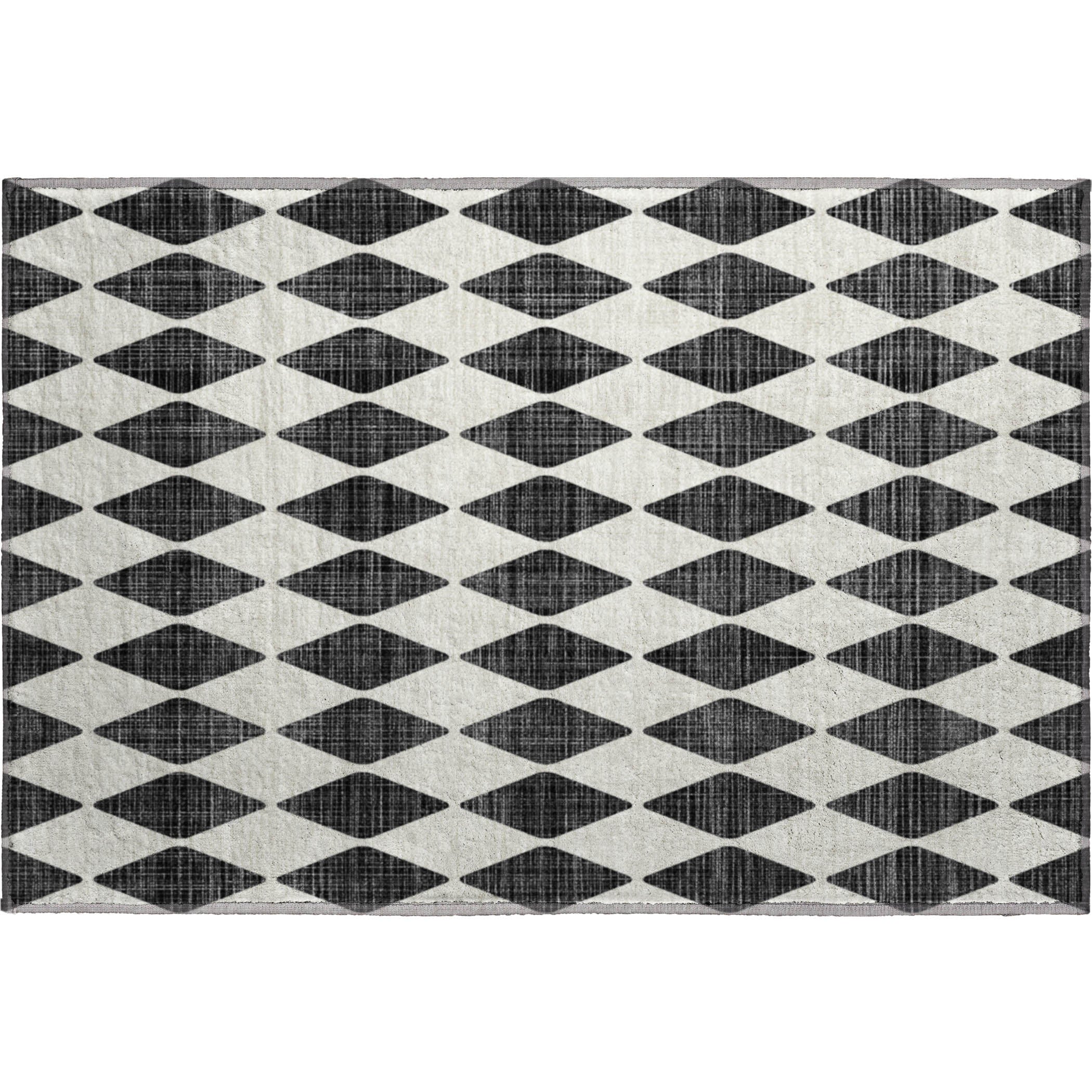 Vienna Machine Washable Transitional Black Rug 1'8" x 2'6" #shape_Rectangle