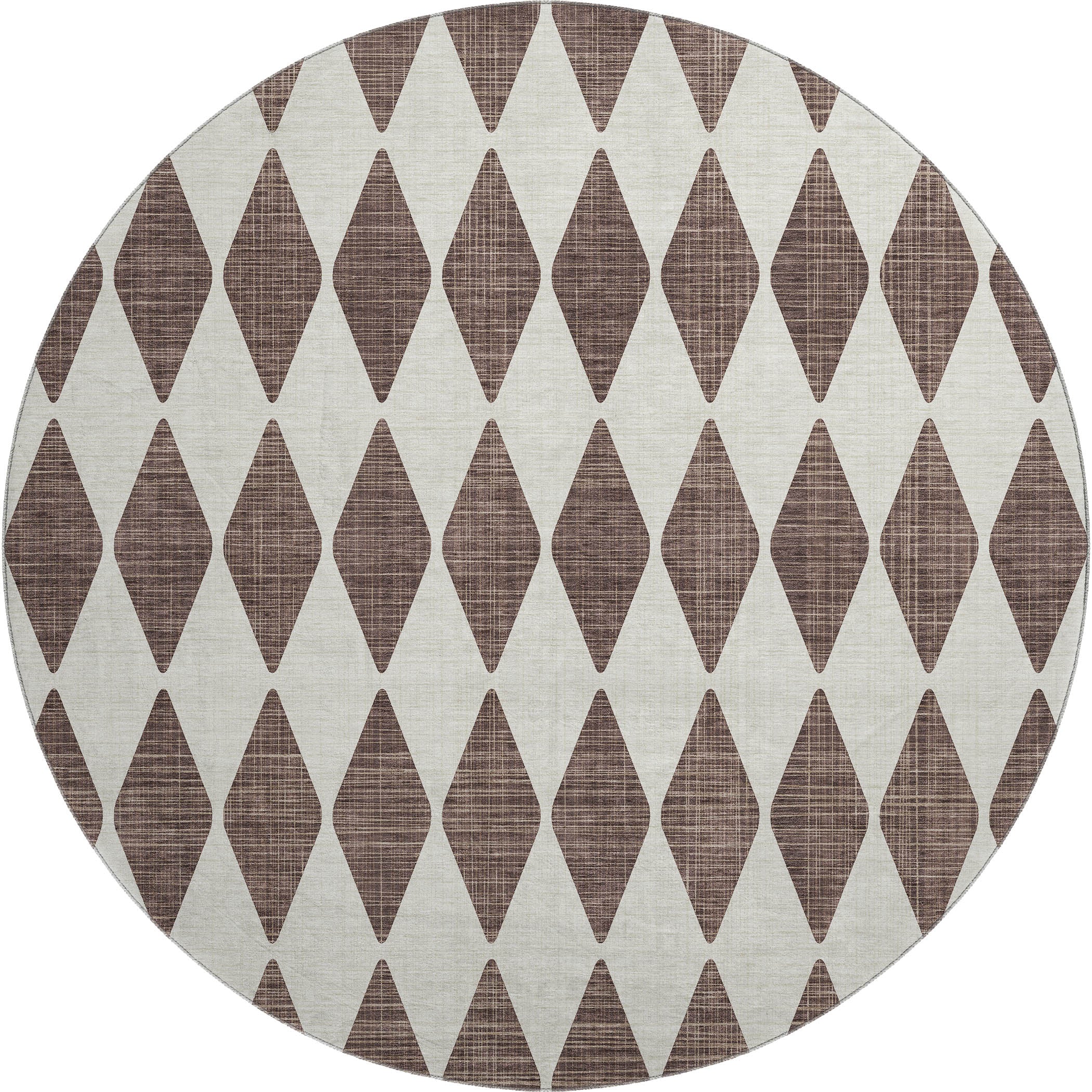 Vienna Machine Washable Transitional Brown Rug 8' x 8' #shape_Round