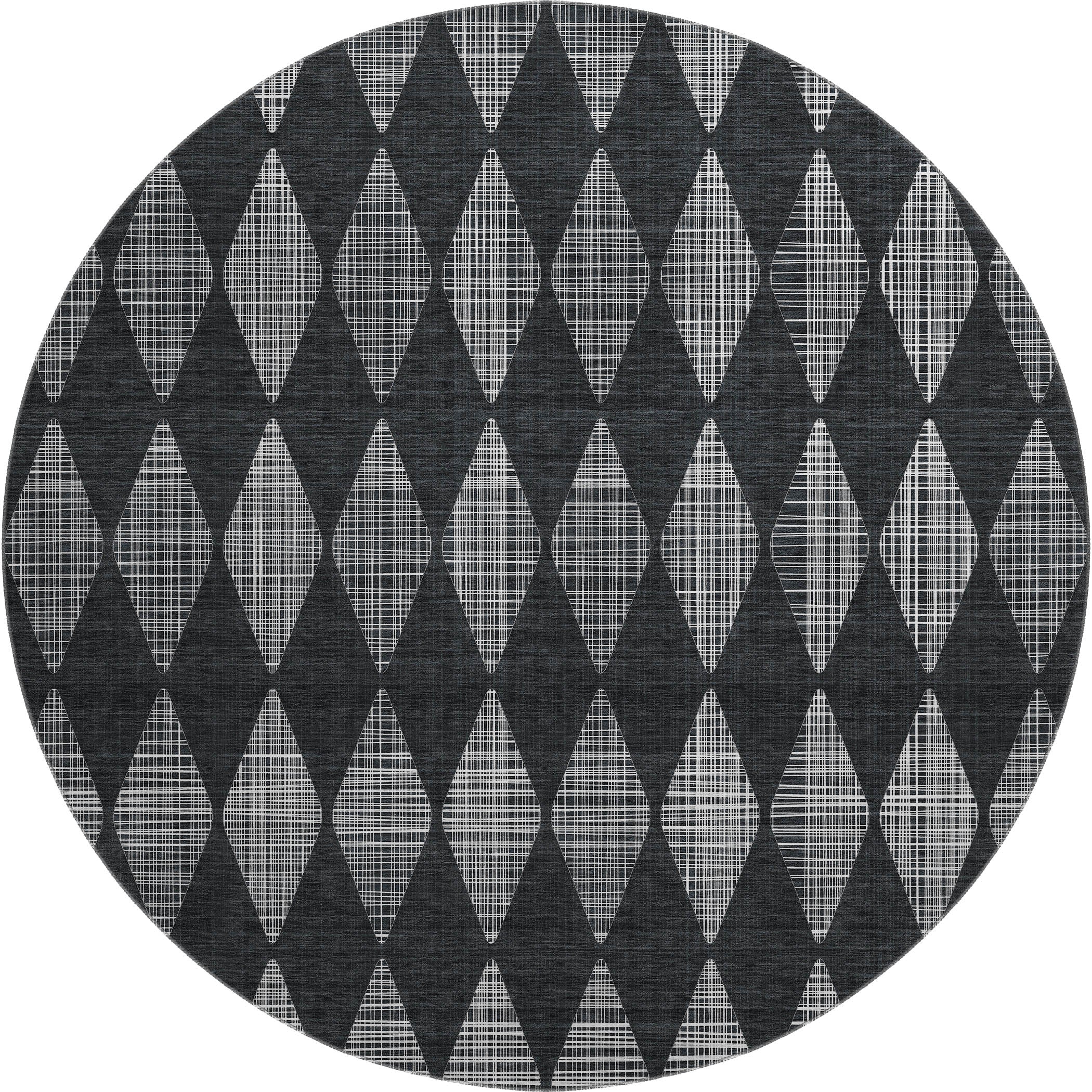 Vienna Machine Washable Transitional Charcoal Gray Rug 8' x 8' #shape_Round