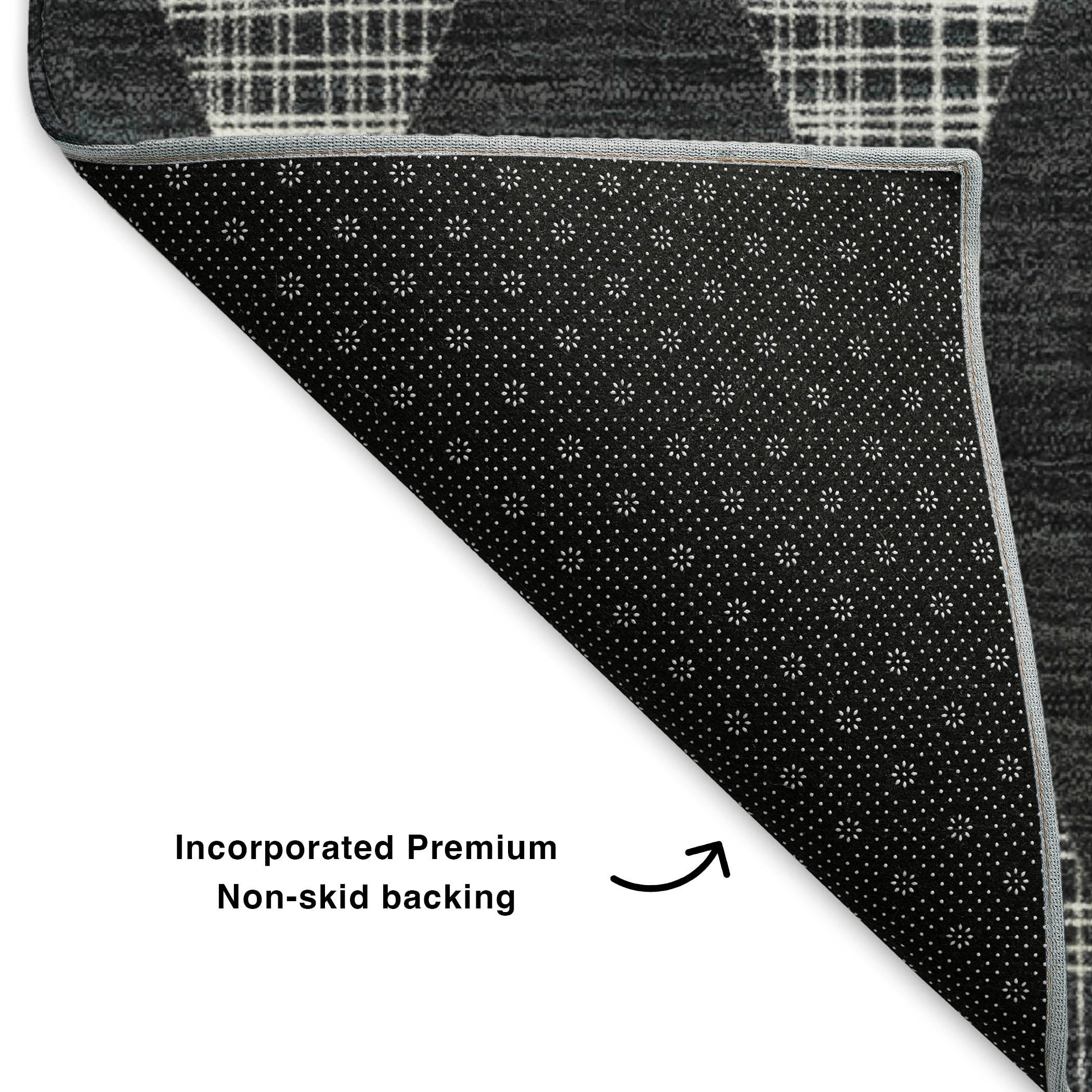 Vienna Machine Washable Transitional Charcoal Gray Rug 1'8" x 2'6" #shape_Rectangle
