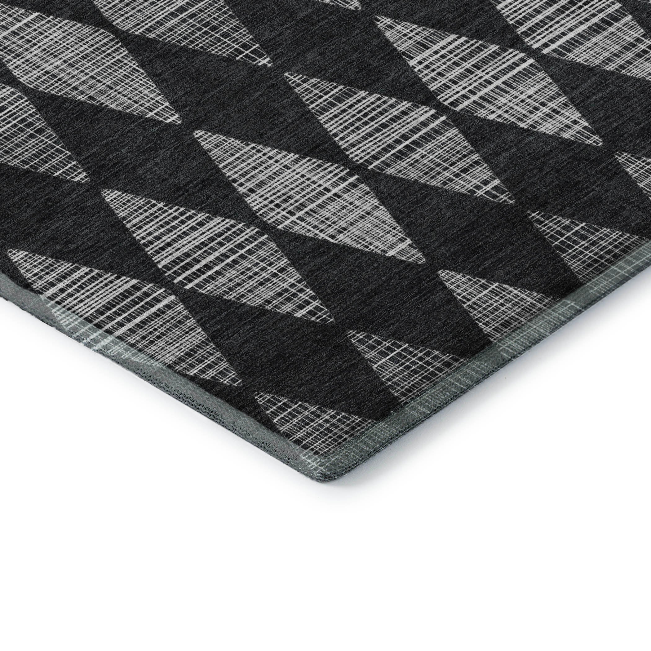Vienna Machine Washable Transitional Charcoal Gray Rug 1'8" x 2'6" #shape_Rectangle