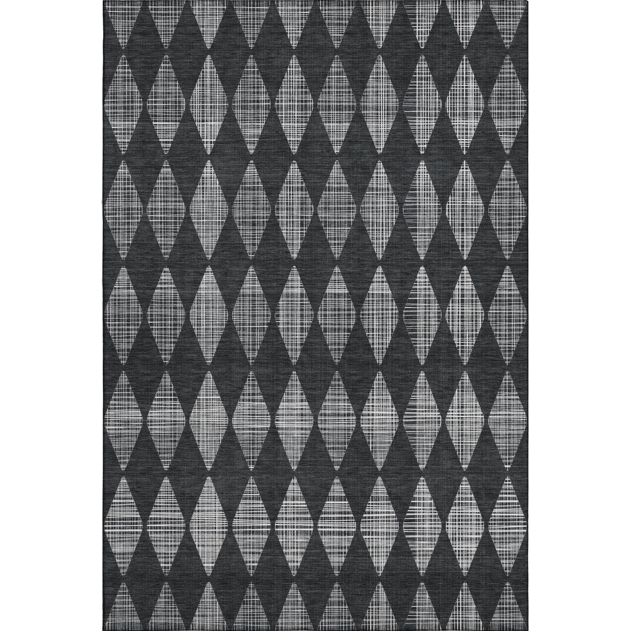 Vienna Machine Washable Transitional Charcoal Gray Rug 2'6" x 3'10" #shape_Rectangle