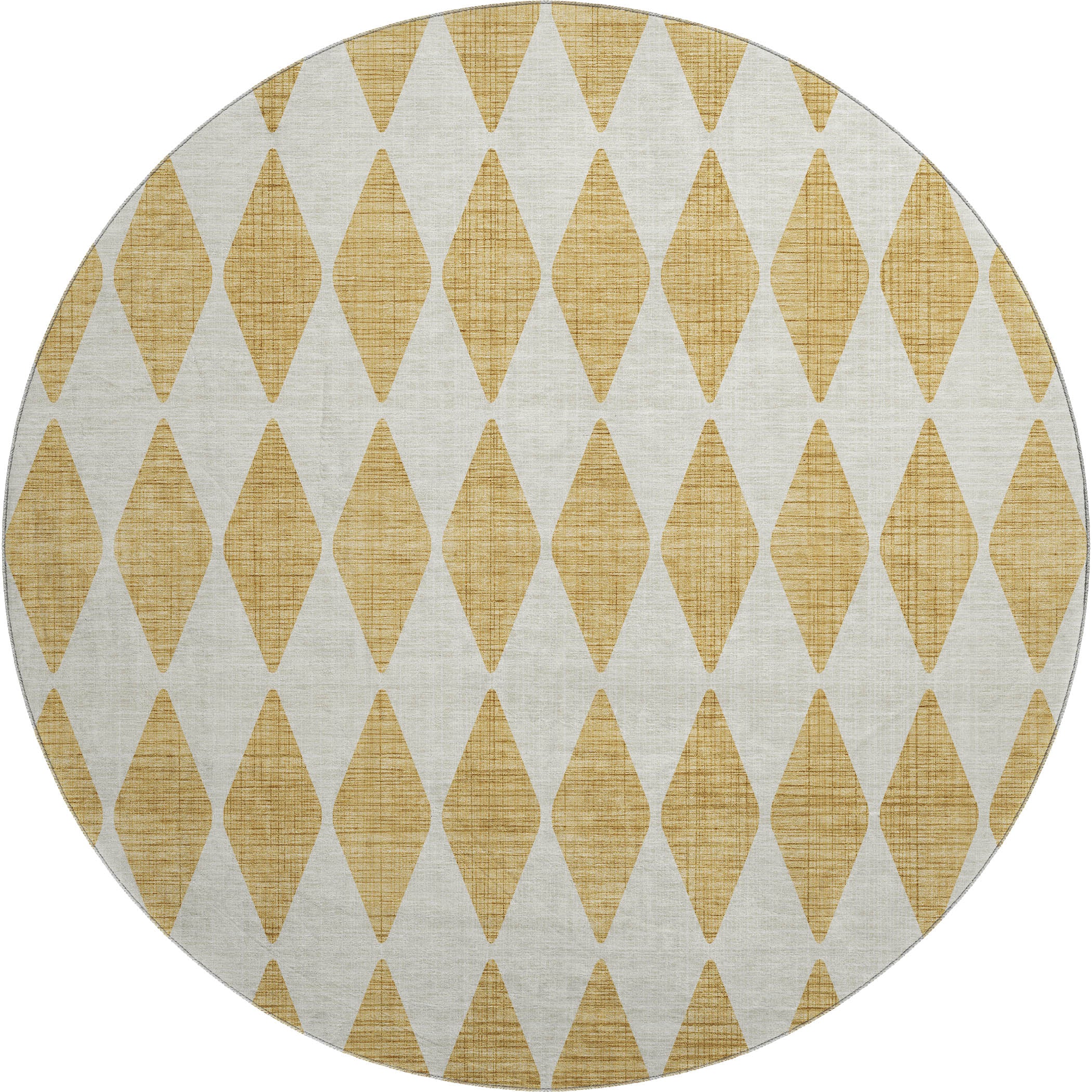 Vienna Machine Washable Transitional Gold Rug 8' x 8' #shape_Round