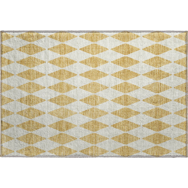 Vienna Machine Washable Transitional Gold Rug 1'8" x 2'6"