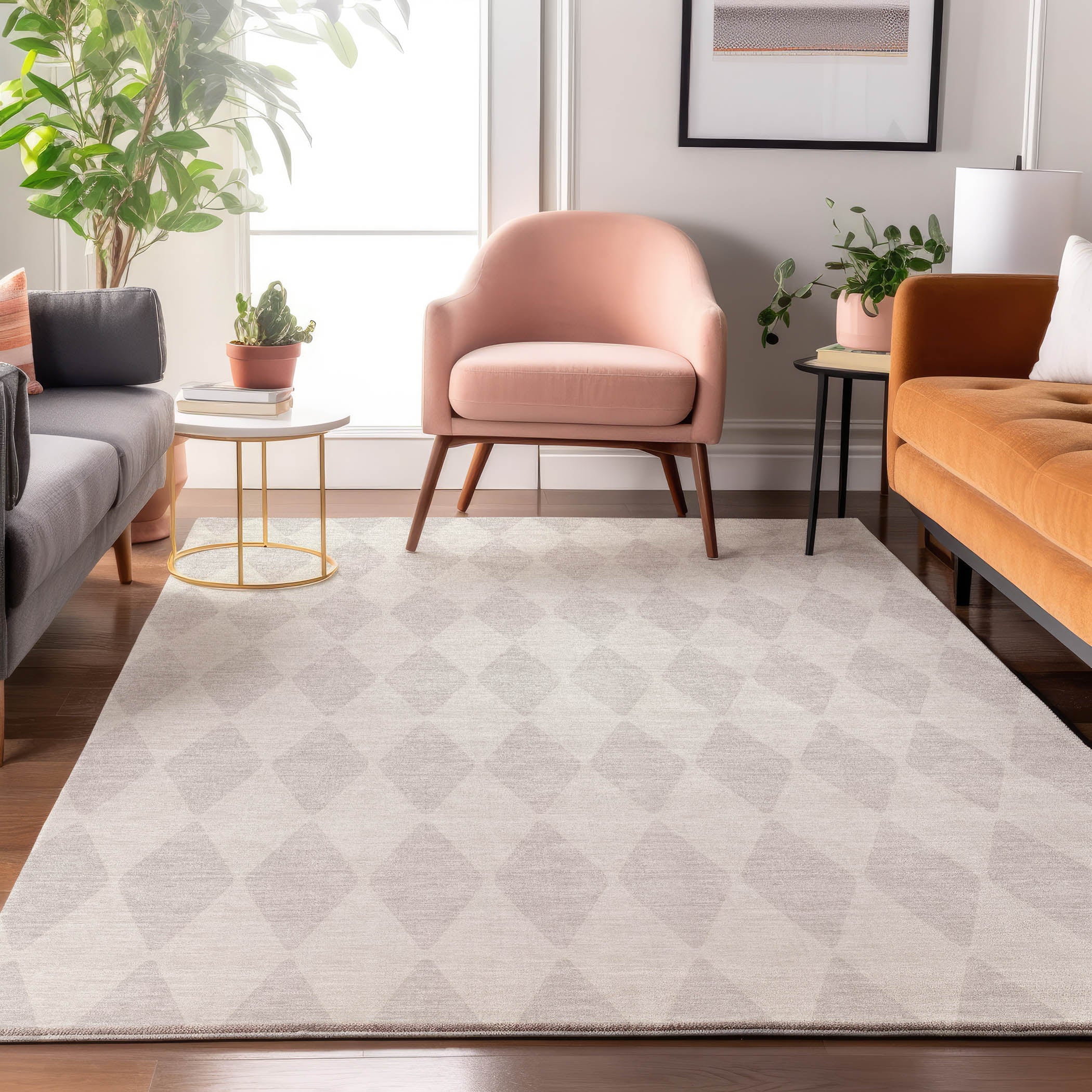 Vienna Machine Washable Transitional Ivory Rug 2'6" x 3'10" #shape_Rectangle