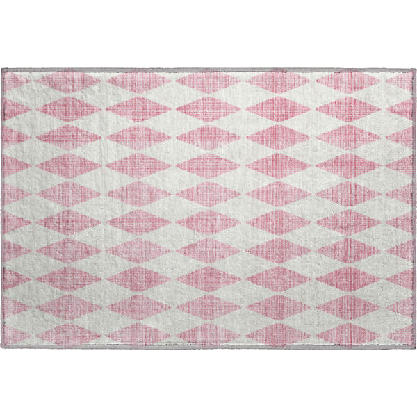 Vienna Machine Washable Transitional Pink Rug 1'8" x 2'6"