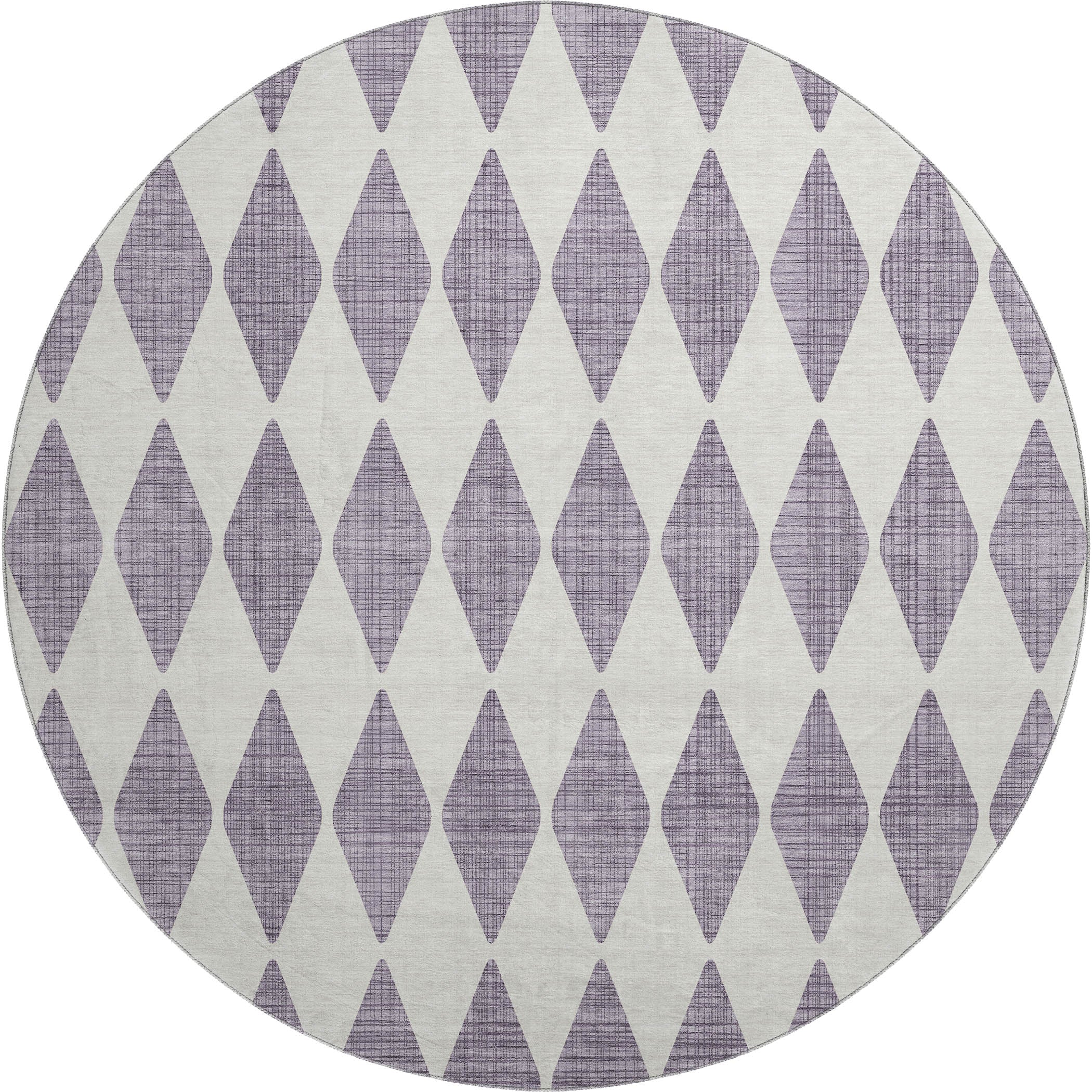 Vienna Machine Washable Transitional Purple Rug 8' x 8' #shape_Round