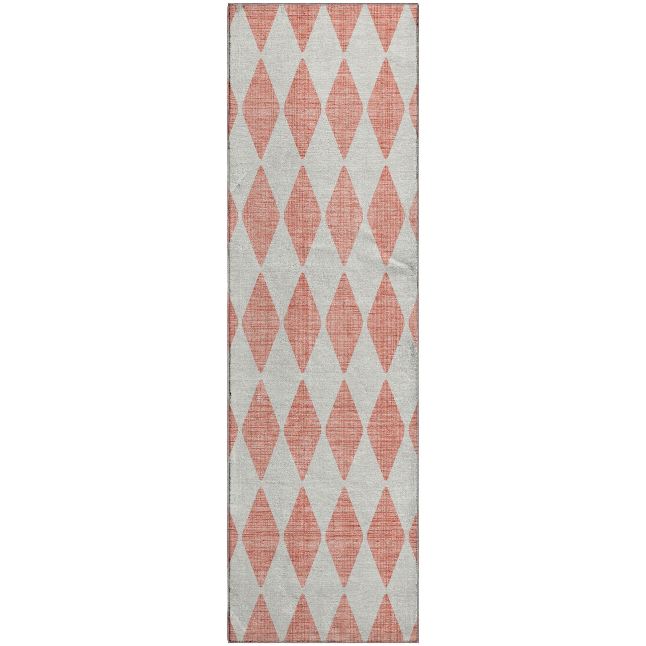 Vienna Machine Washable Transitional Salmon Orange Rug 2'3" x 7'6" #shape_Runner
