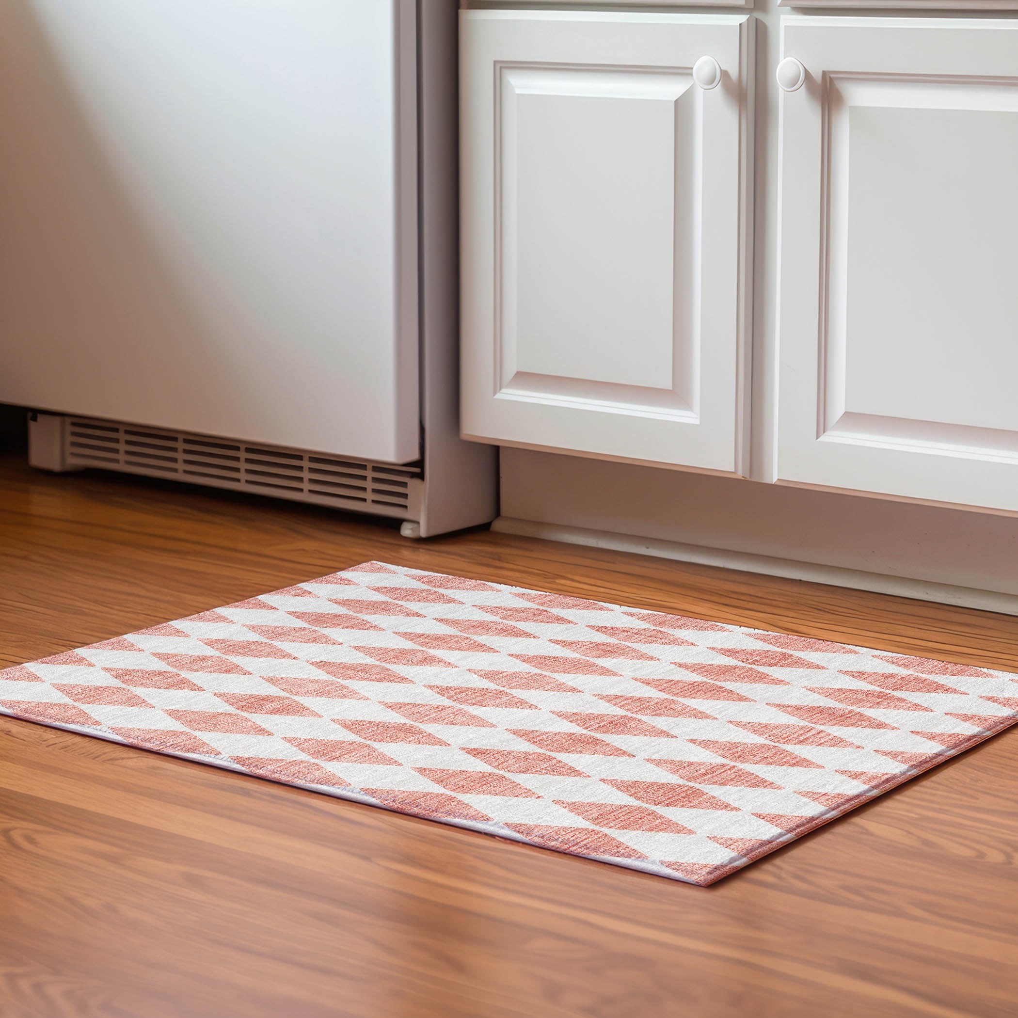 Vienna Machine Washable Transitional Salmon Orange Rug 1'8" x 2'6" #shape_Rectangle