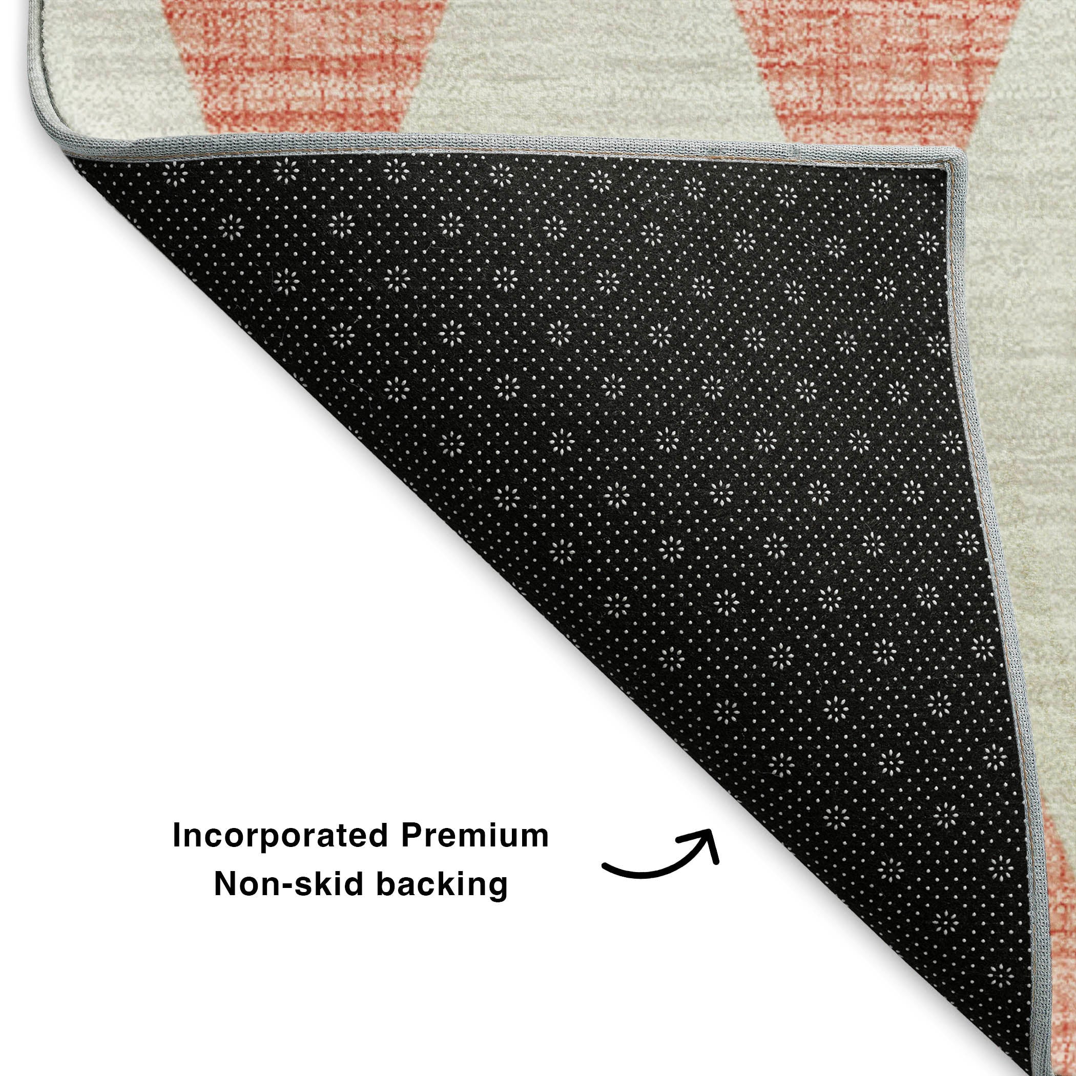 Vienna Machine Washable Transitional Salmon Orange Rug 1'8" x 2'6" #shape_Rectangle