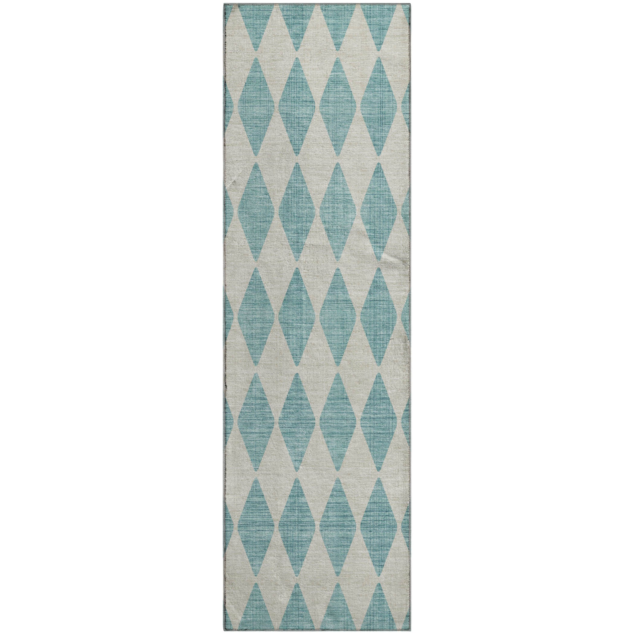 Vienna Machine Washable Transitional Teal Rug 2'3" x 7'6" #shape_Runner