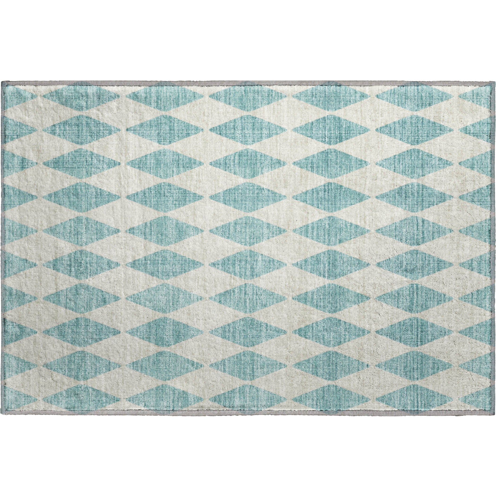 Vienna Machine Washable Transitional Teal Rug 1'8" x 2'6" #shape_Rectangle