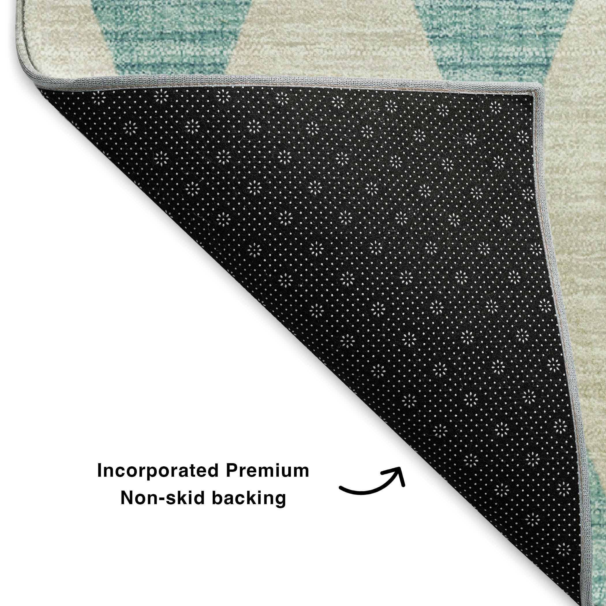 Vienna Machine Washable Transitional Teal Rug 1'8" x 2'6" #shape_Rectangle