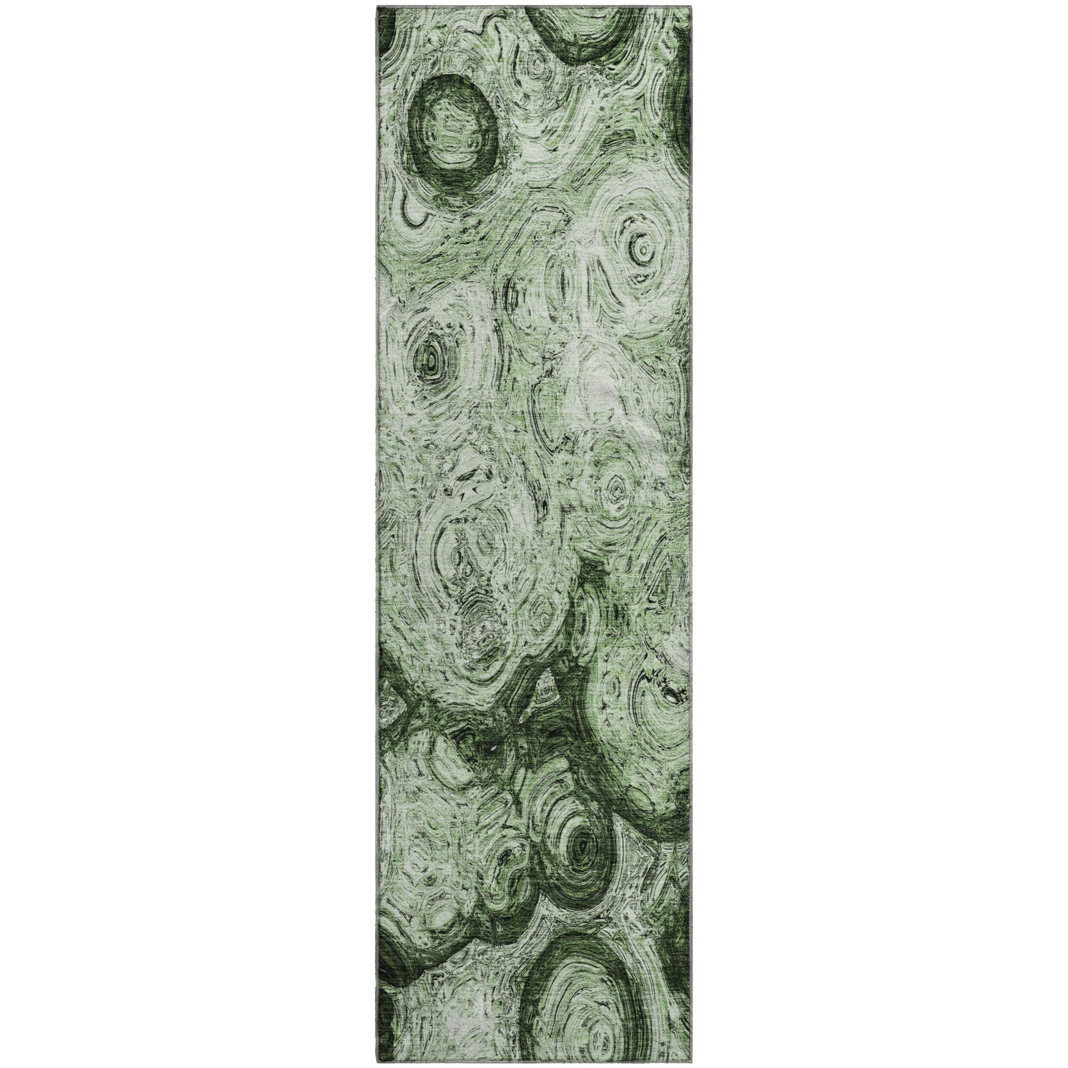 Cartagena Machine Washable Transitional Green Rug 2'3" x 7'6" #shape_Runner
