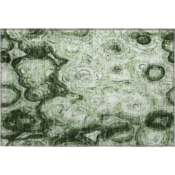 Cartagena Machine Washable Transitional Green Rug 1'8" x 2'6"