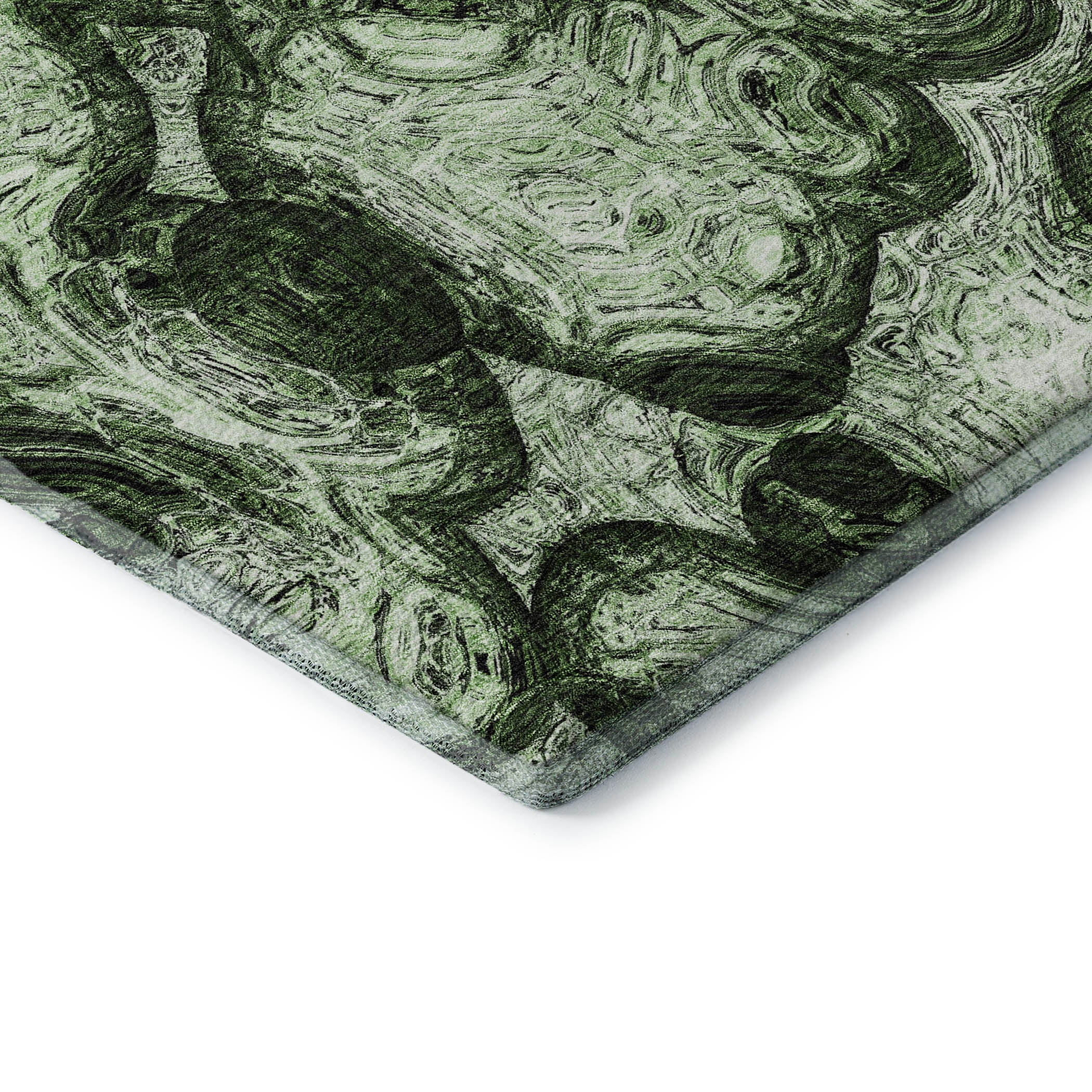 Cartagena Machine Washable Transitional Green Rug 1'8" x 2'6" #shape_Rectangle
