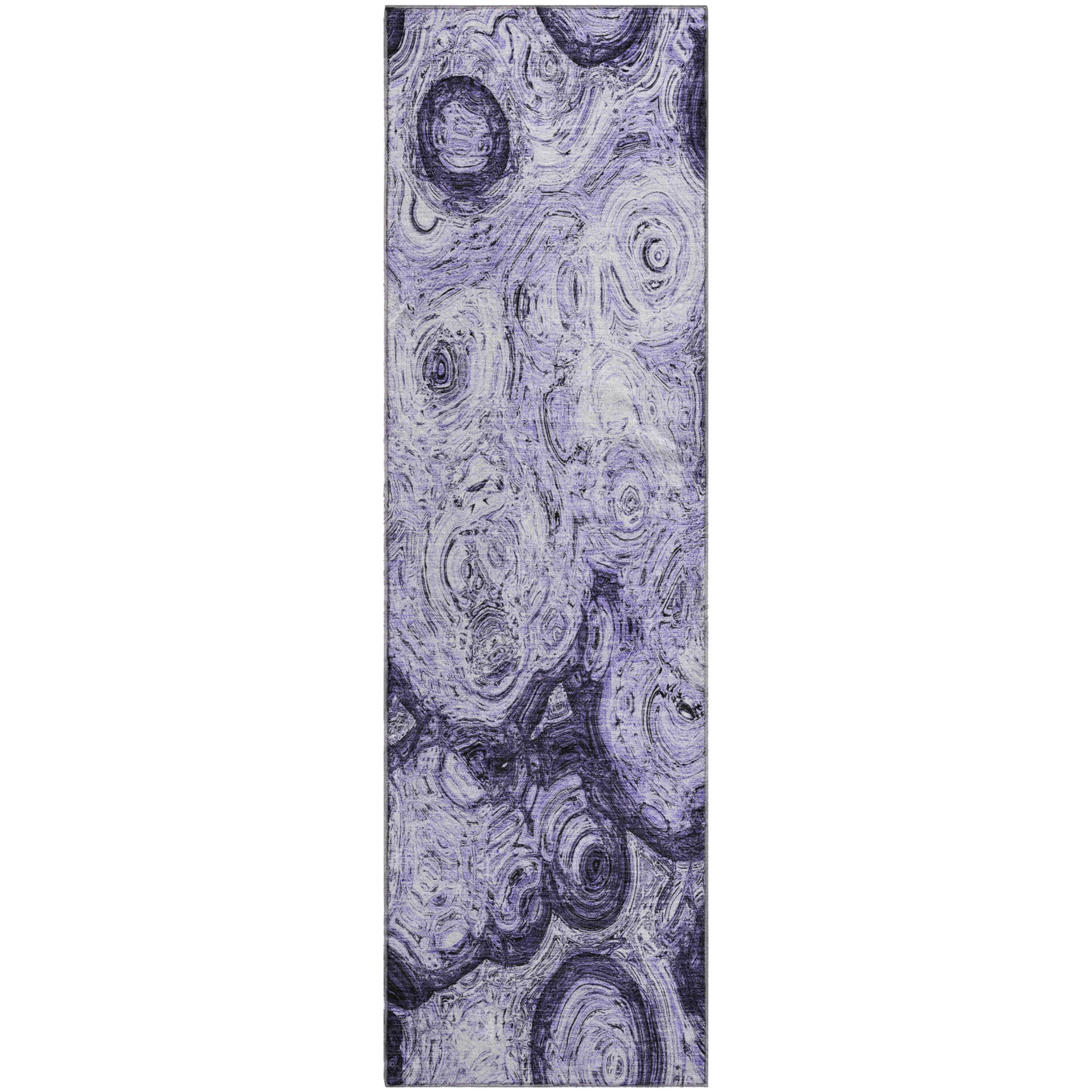 Cartagena Machine Washable Transitional Purple Rug 2'3" x 7'6" #shape_Runner