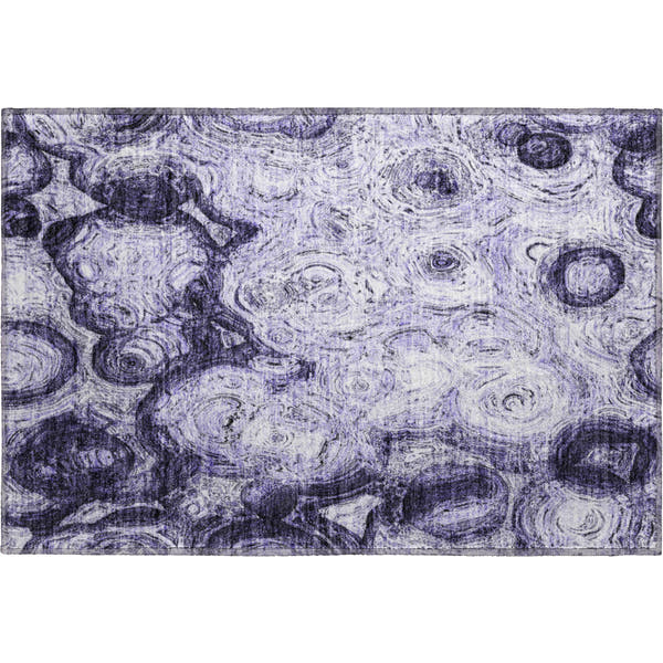 Cartagena Machine Washable Transitional Purple Rug 1'8" x 2'6"