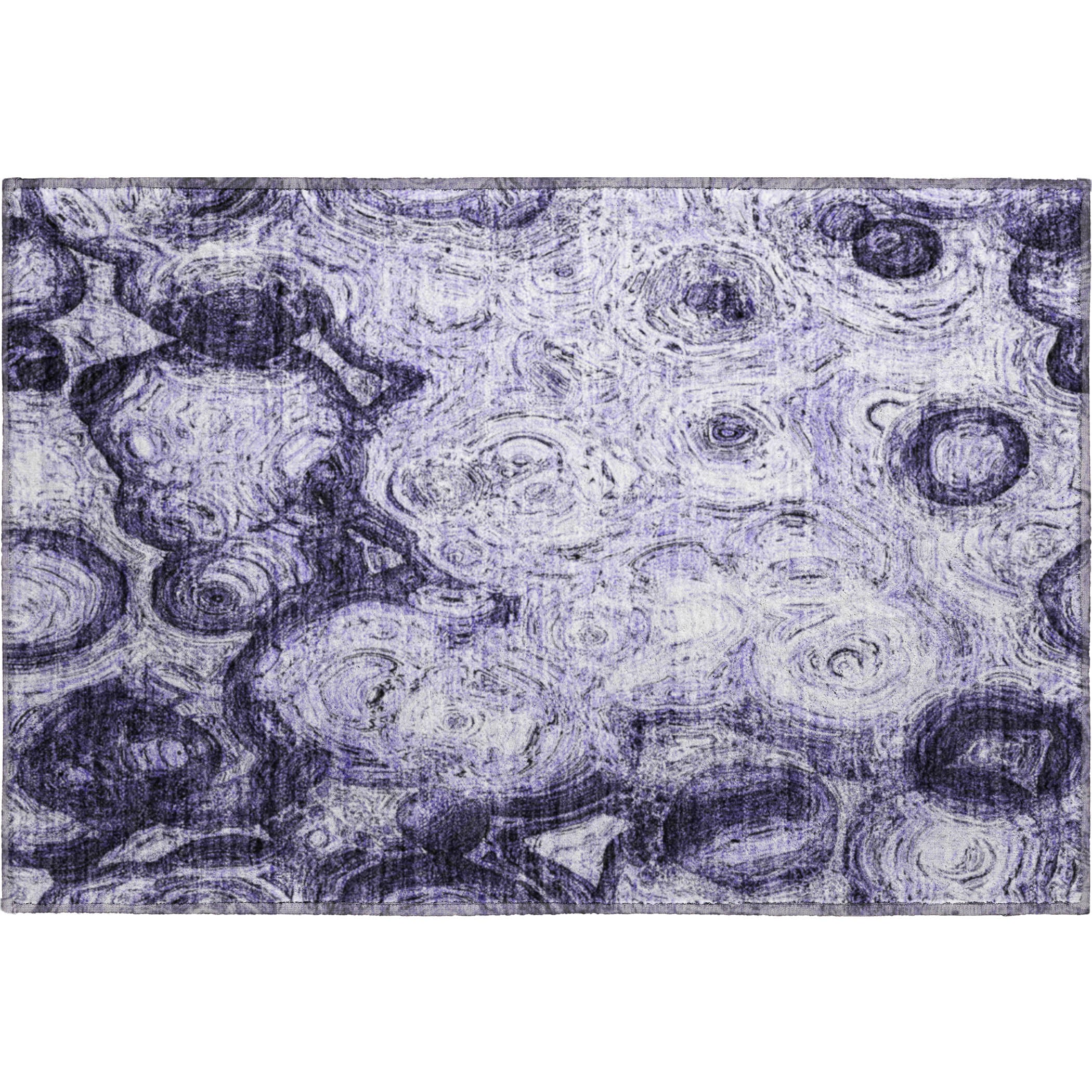 Cartagena Machine Washable Transitional Purple Rug 1'8" x 2'6" #shape_Rectangle