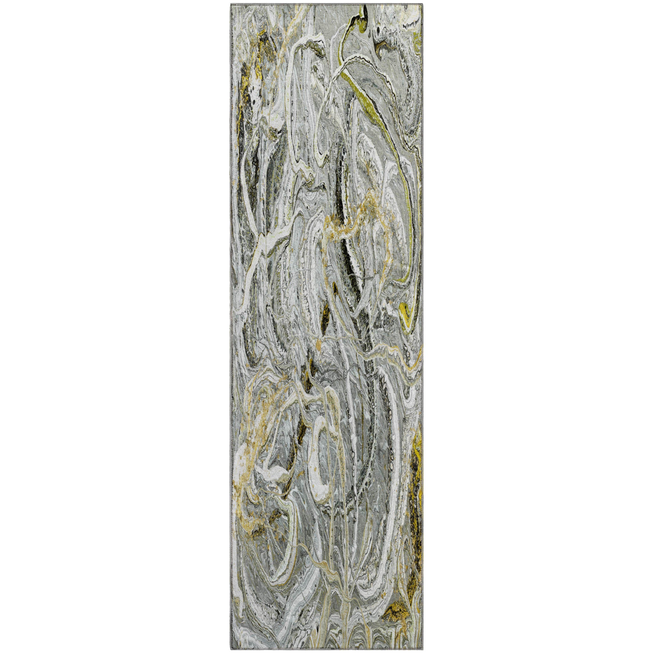 Queenstown Machine Washable Contemporary Cyclone Neutral Rug 2'3" x 7'6" #shape_Runner