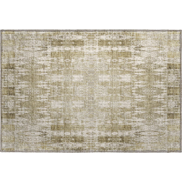 Lima Machine Washable Transitional Beige Brown Rug 1'8" x 2'6"