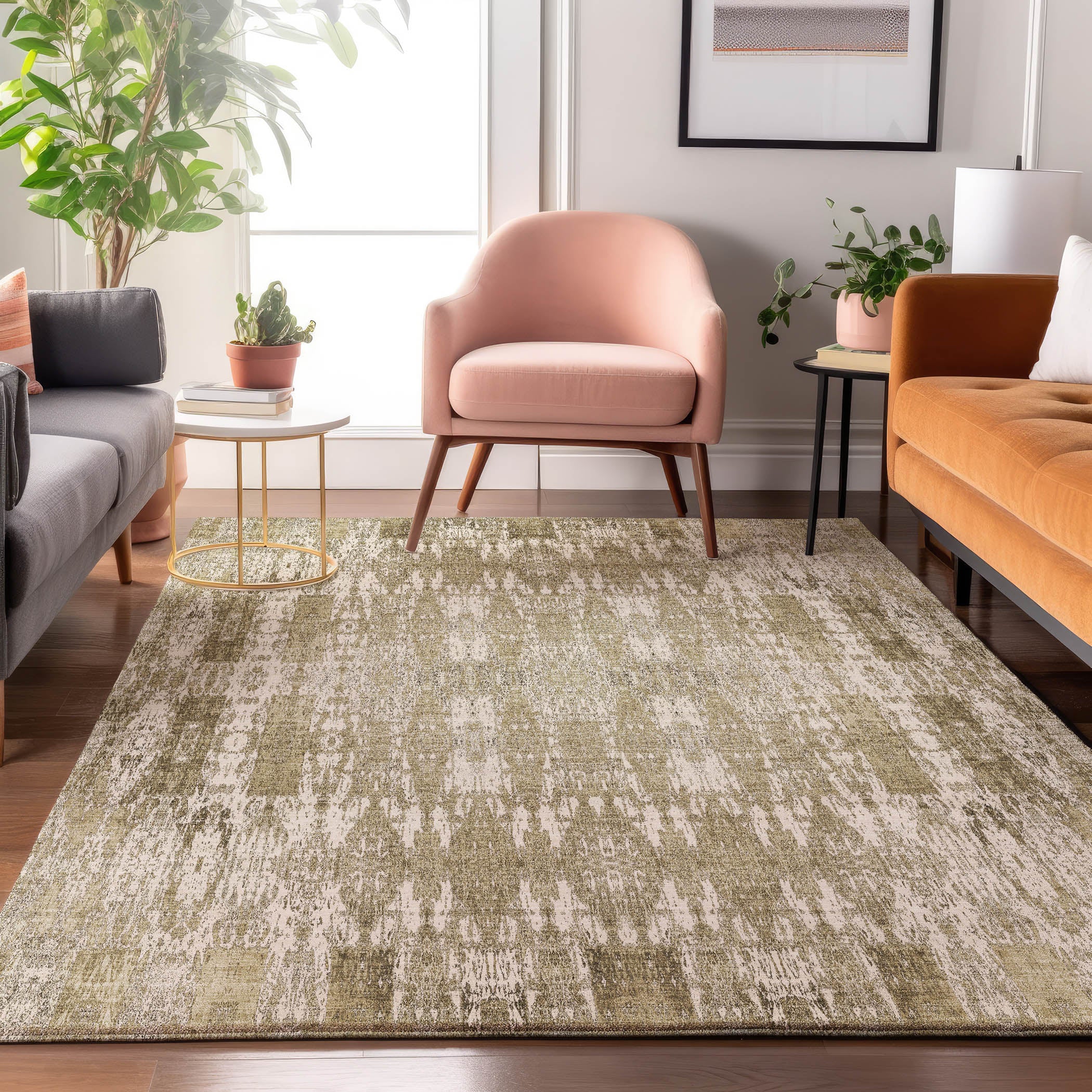 Lima Machine Washable Transitional Beige Brown Rug 2'6" x 3'10" #shape_Rectangle