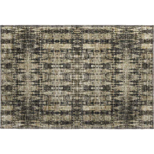 Lima Machine Washable Transitional Black Rug 1'8" x 2'6"