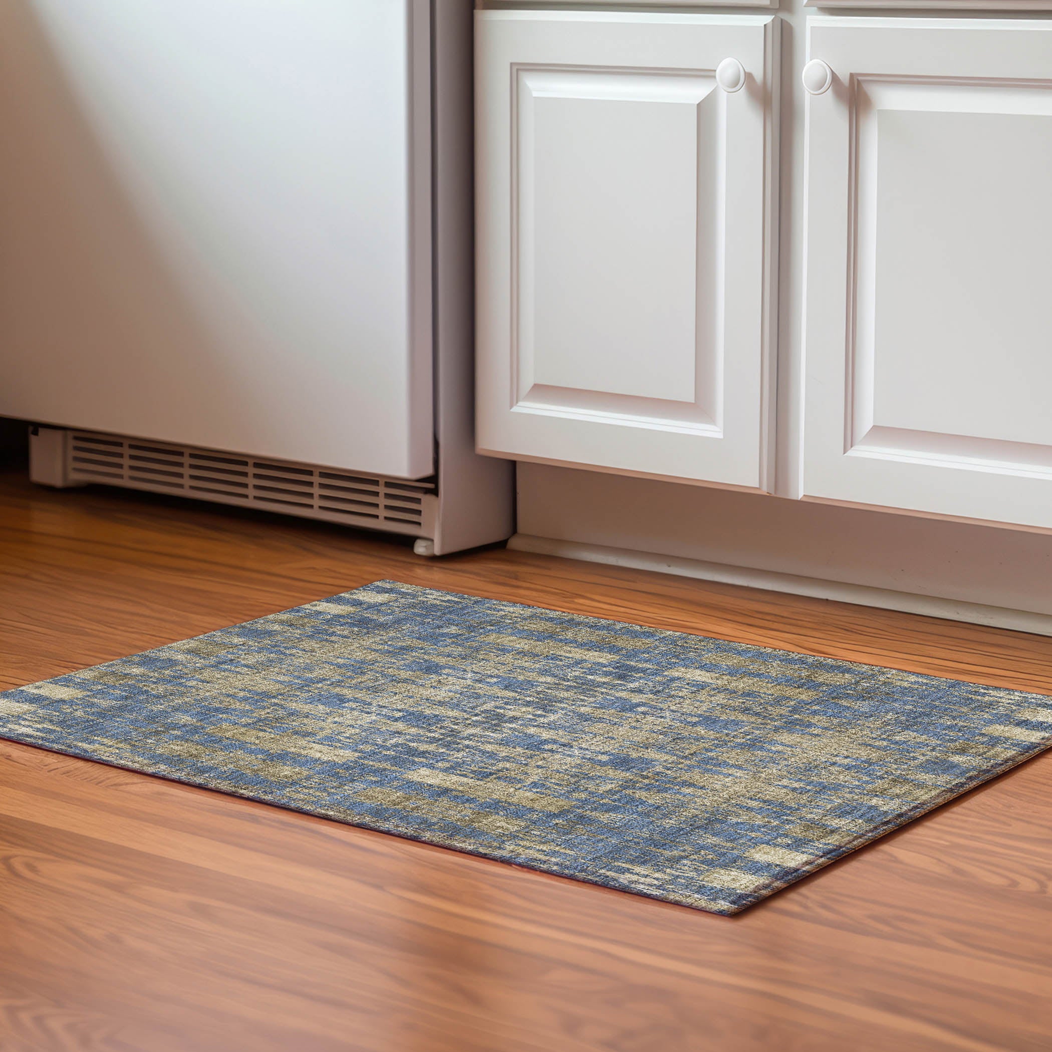 Lima Machine Washable Transitional Blue Rug 1'8" x 2'6" #shape_Rectangle