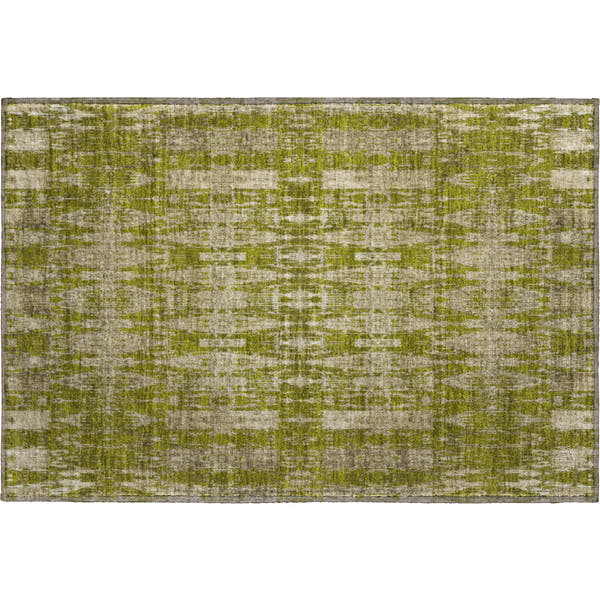 Lima Machine Washable Transitional Olive Green Rug 1'8" x 2'6"