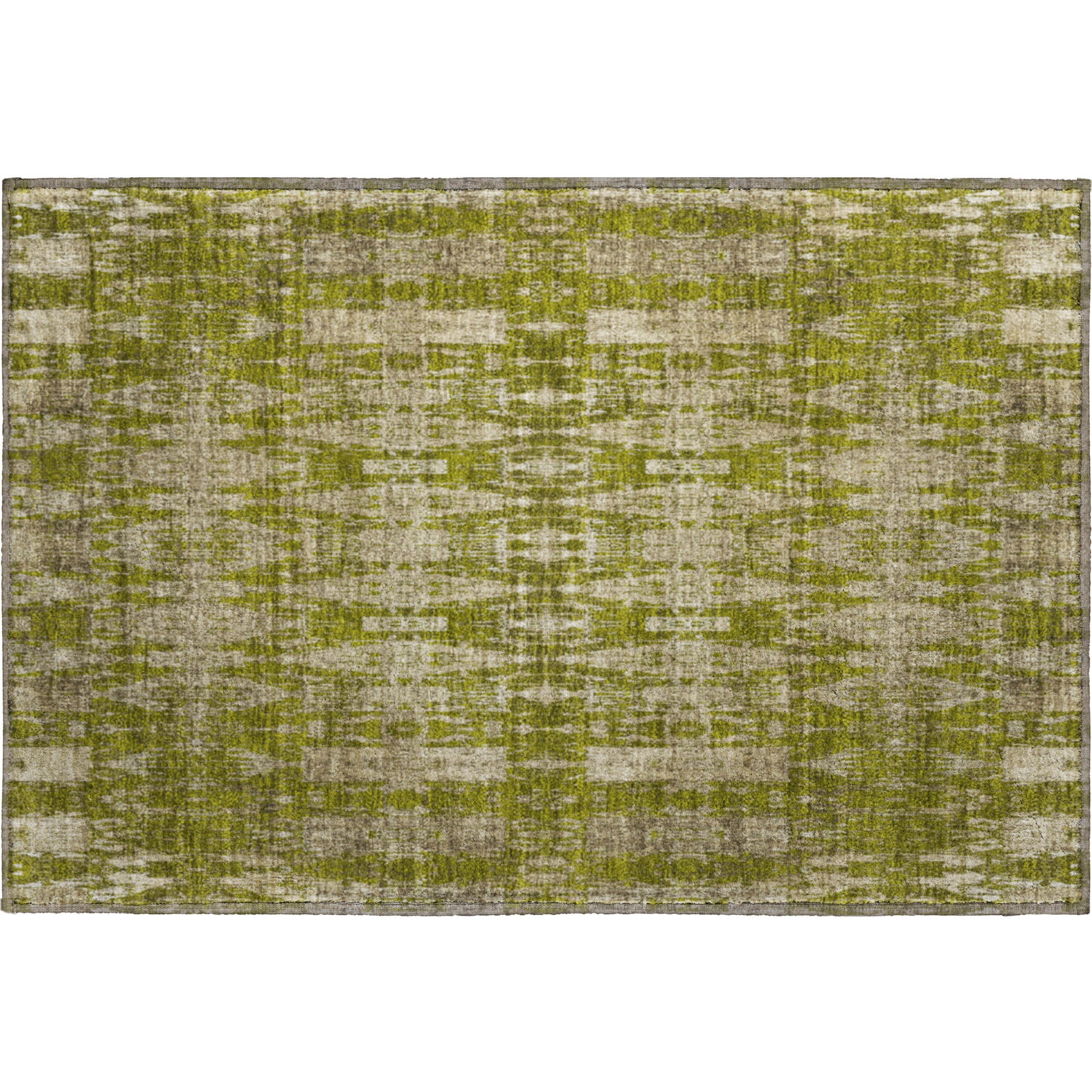 Lima Machine Washable Transitional Olive Green Rug 1'8" x 2'6" #shape_Rectangle