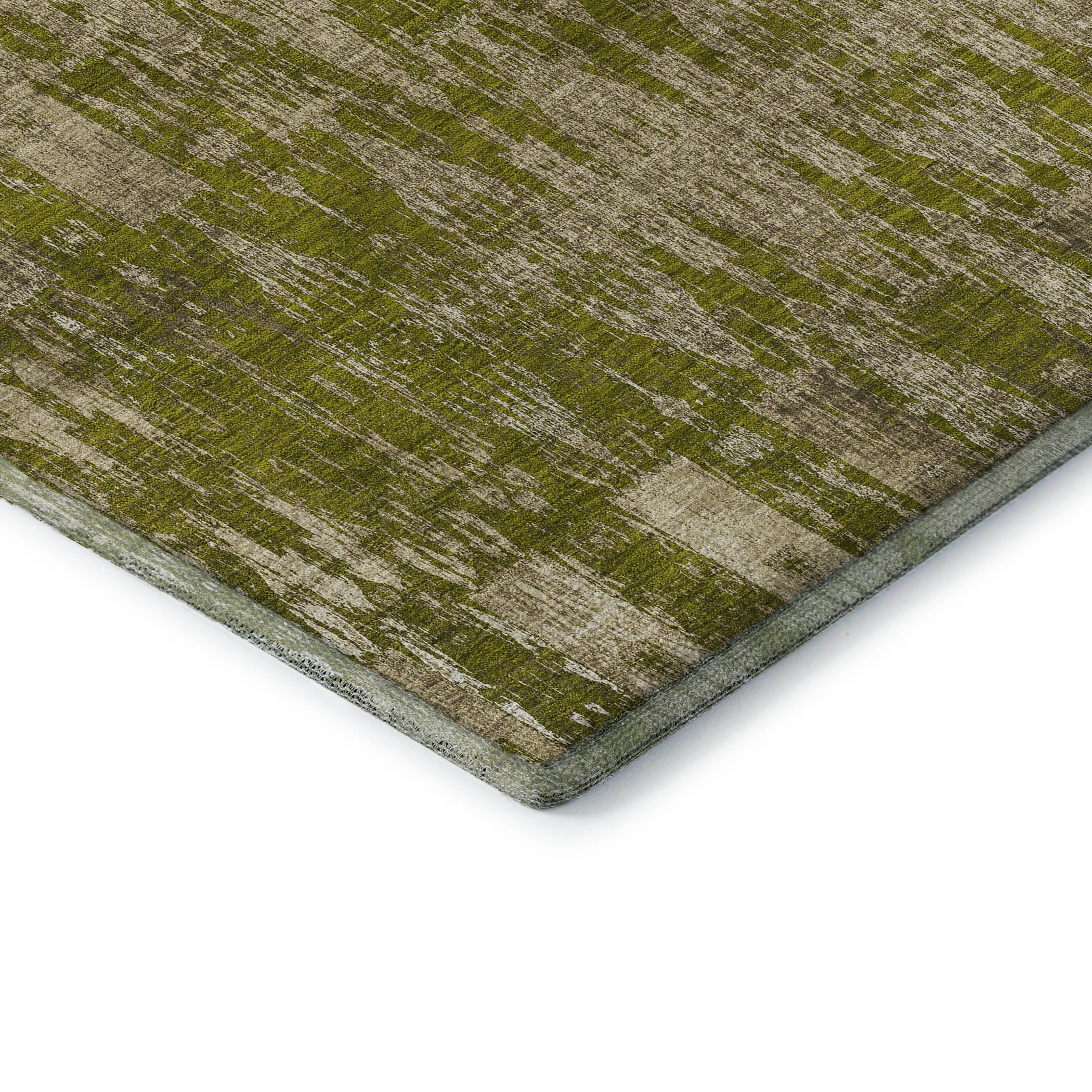 Lima Machine Washable Transitional Olive Green Rug 1'8" x 2'6" #shape_Rectangle