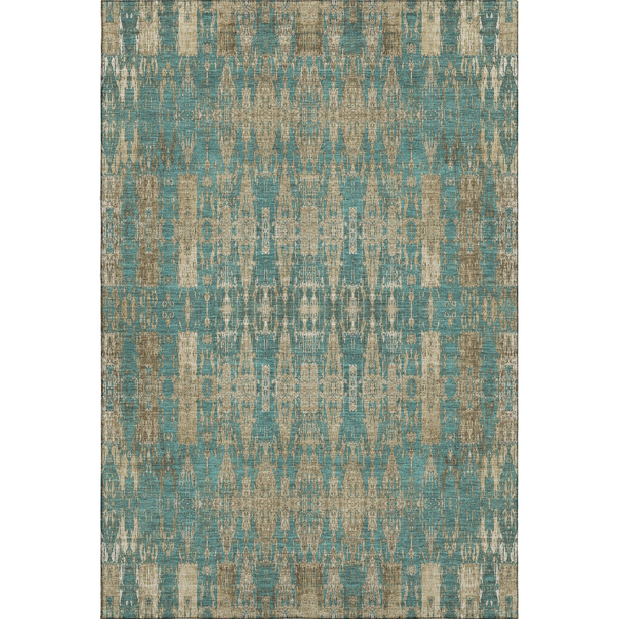 Lima Machine Washable Transitional Teal Rug 2'6" x 3'10" #shape_Rectangle
