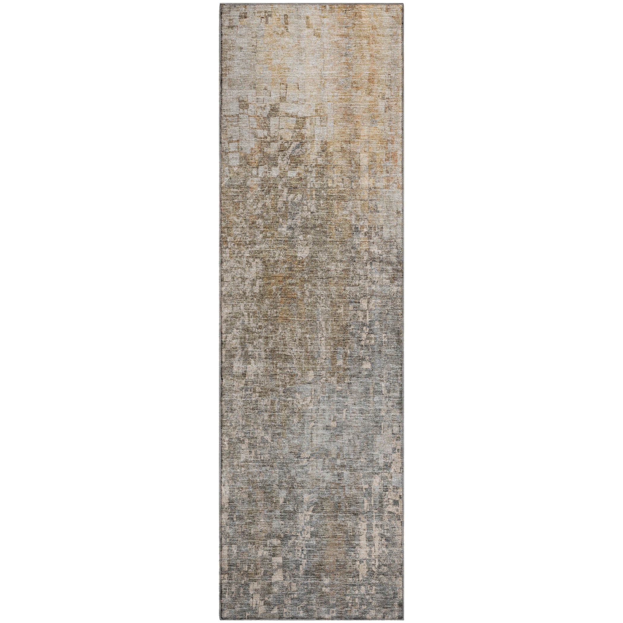 Dublin Machine Washable Transitional Beige Brown Rug 2'3" x 7'6" #shape_Runner