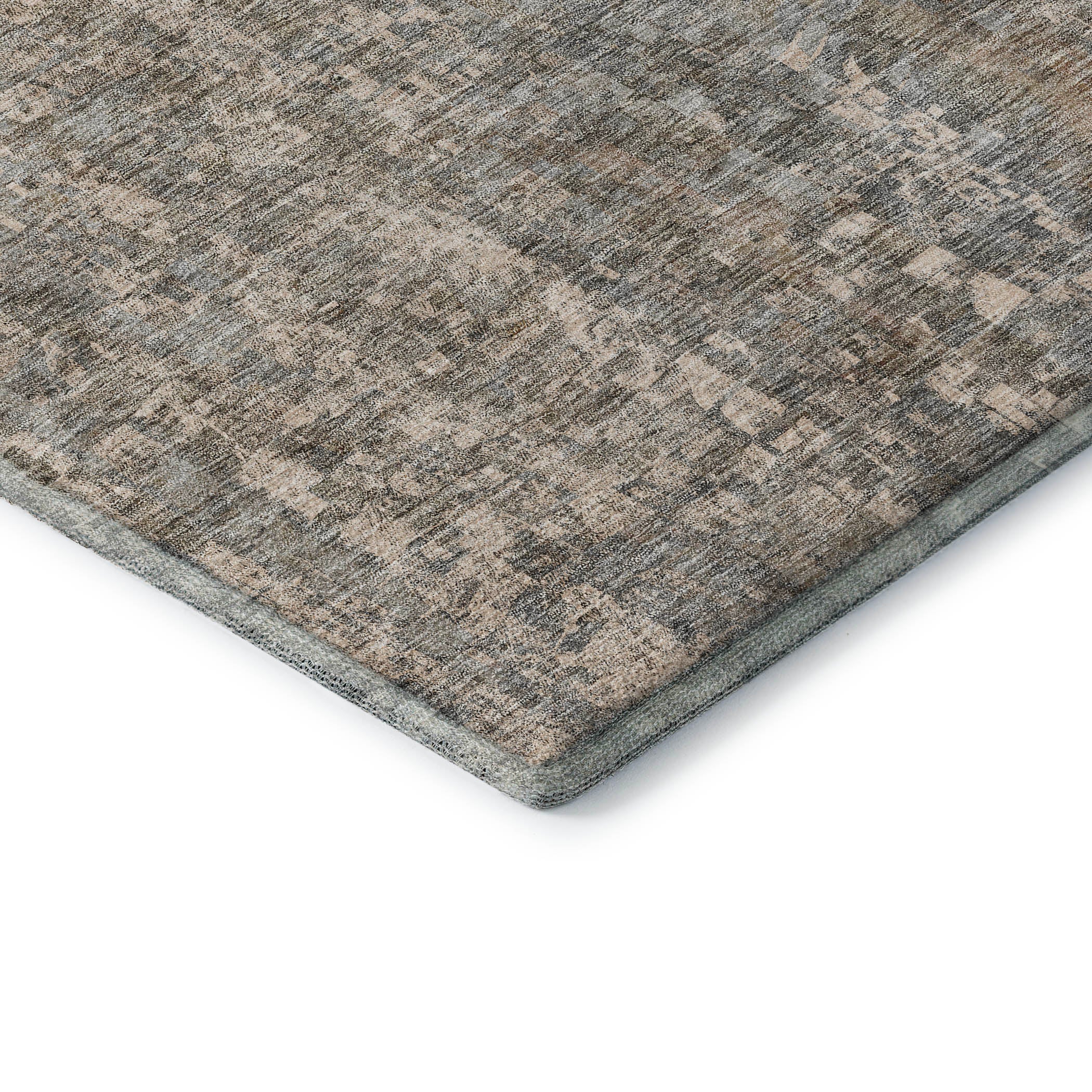 Dublin Machine Washable Transitional Beige Brown Rug 1'8" x 2'6" #shape_Rectangle