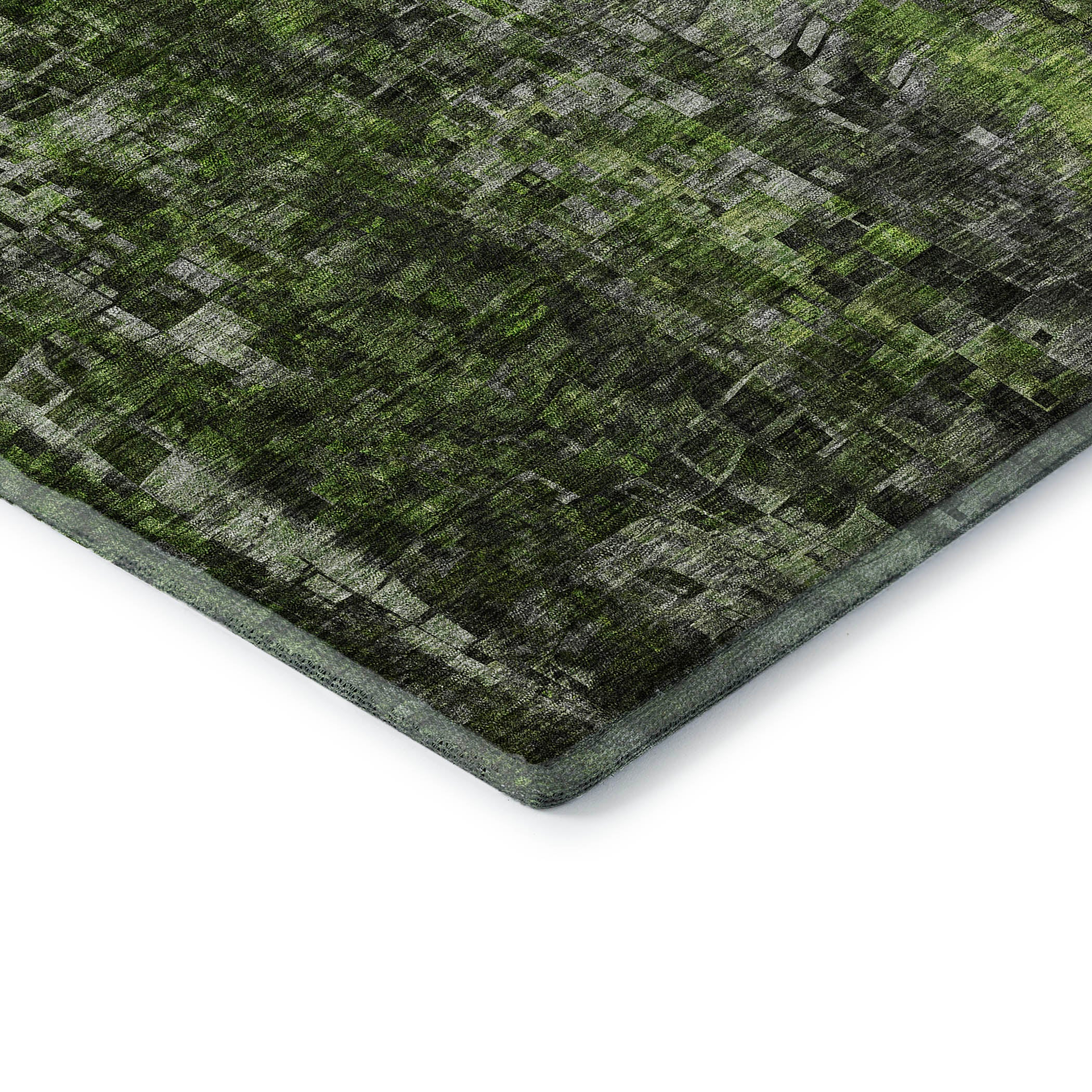 Dublin Machine Washable Transitional Green Rug 1'8" x 2'6" #shape_Rectangle