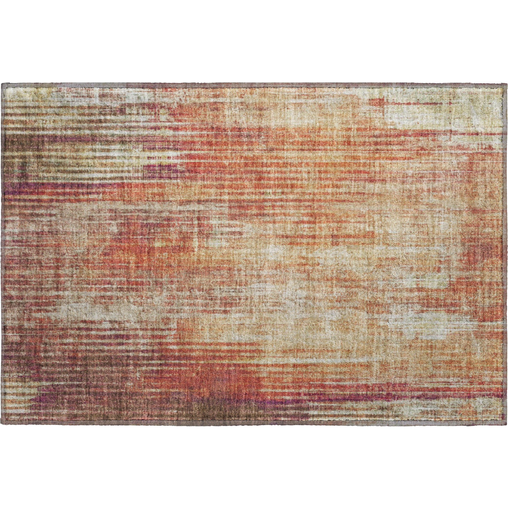 Bogota Machine Washable Transitional Paprika Orange Rug 1'8" x 2'6" #shape_Rectangle