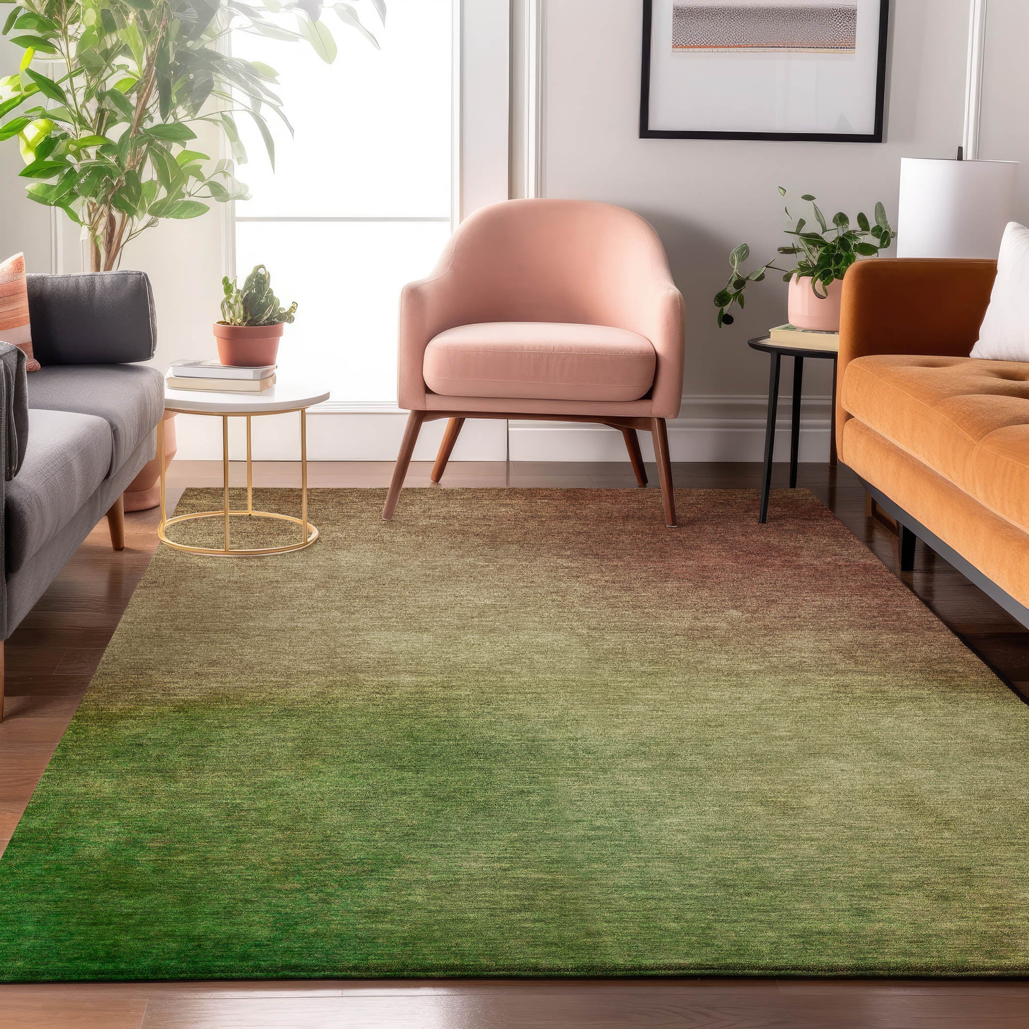 Mdina Machine Washable Transitional Blush Pink Rug 2'6" x 3'10" #shape_Rectangle