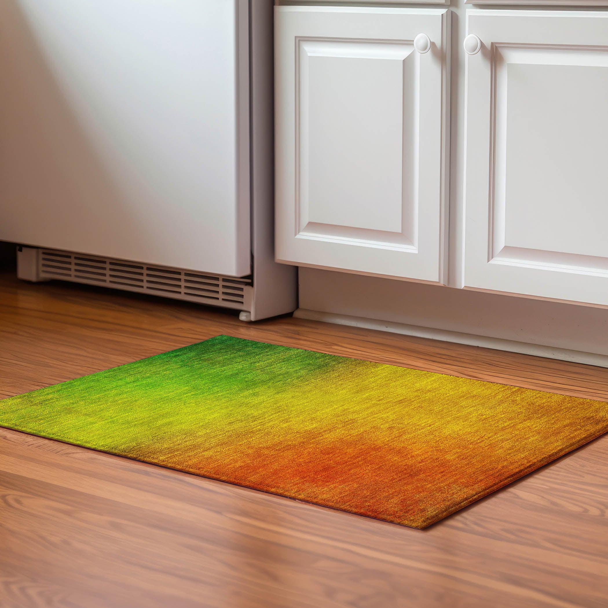 Mdina Machine Washable Transitional Terracotta Orange Rug 1'8" x 2'6" #shape_Rectangle
