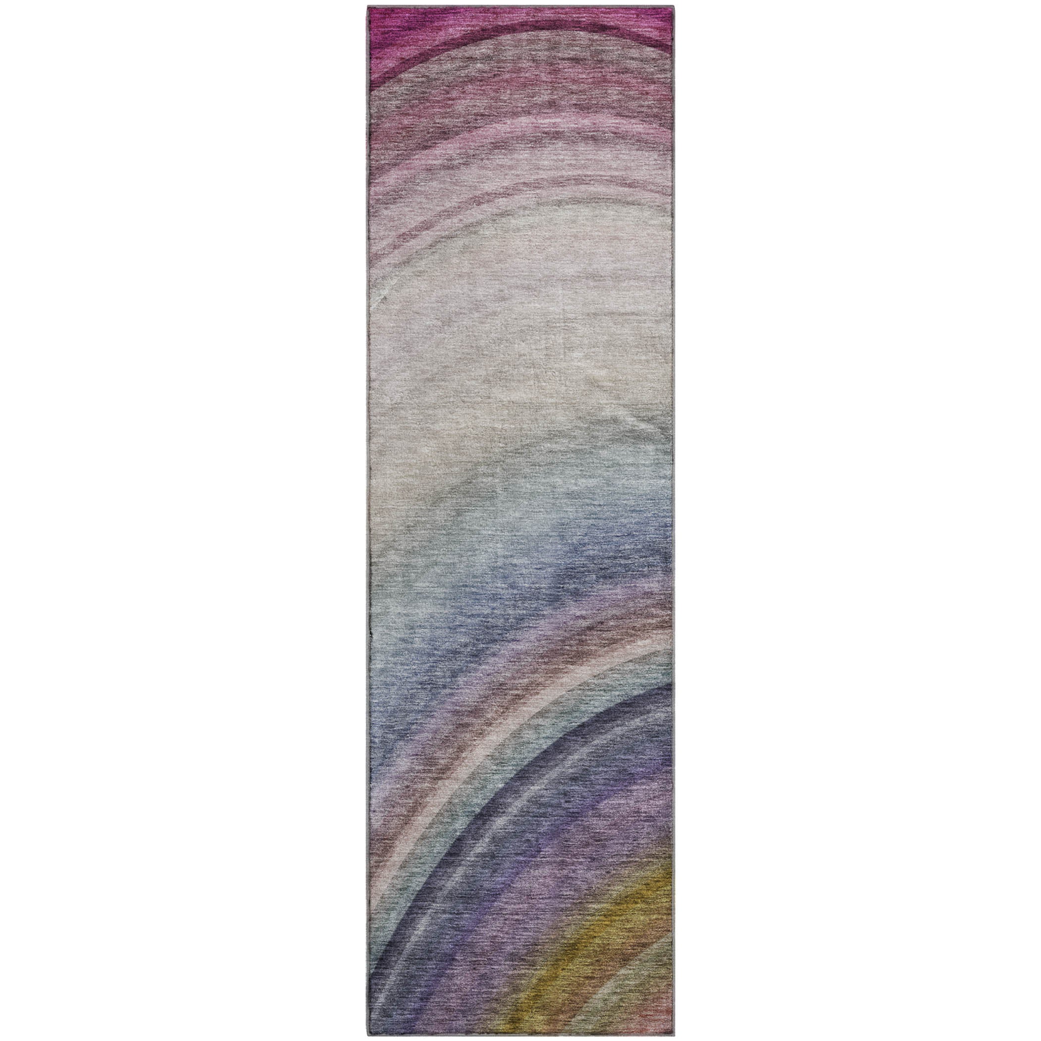 Mdina Machine Washable Transitional Beige Brown Rug 2'3" x 7'6" #shape_Runner