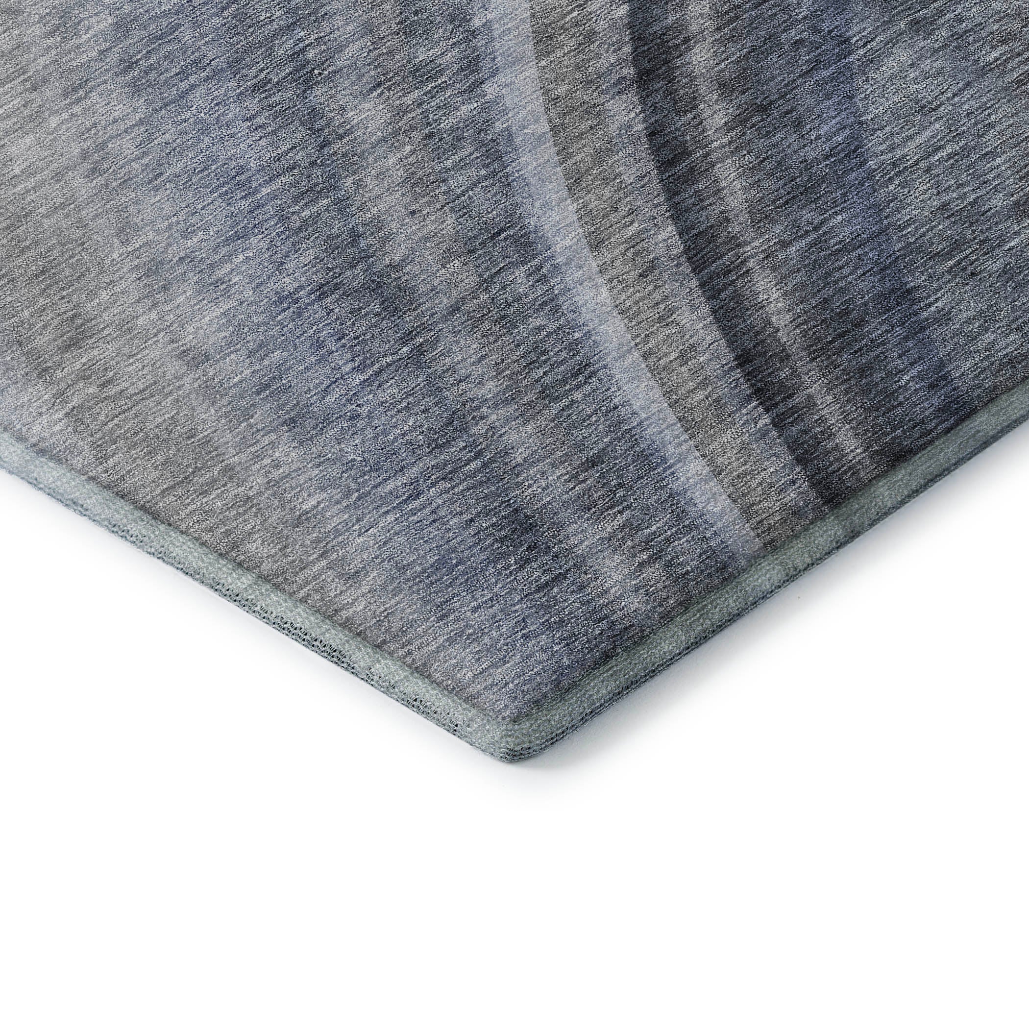 Mdina Machine Washable Transitional Blue Rug 1'8" x 2'6" #shape_Rectangle