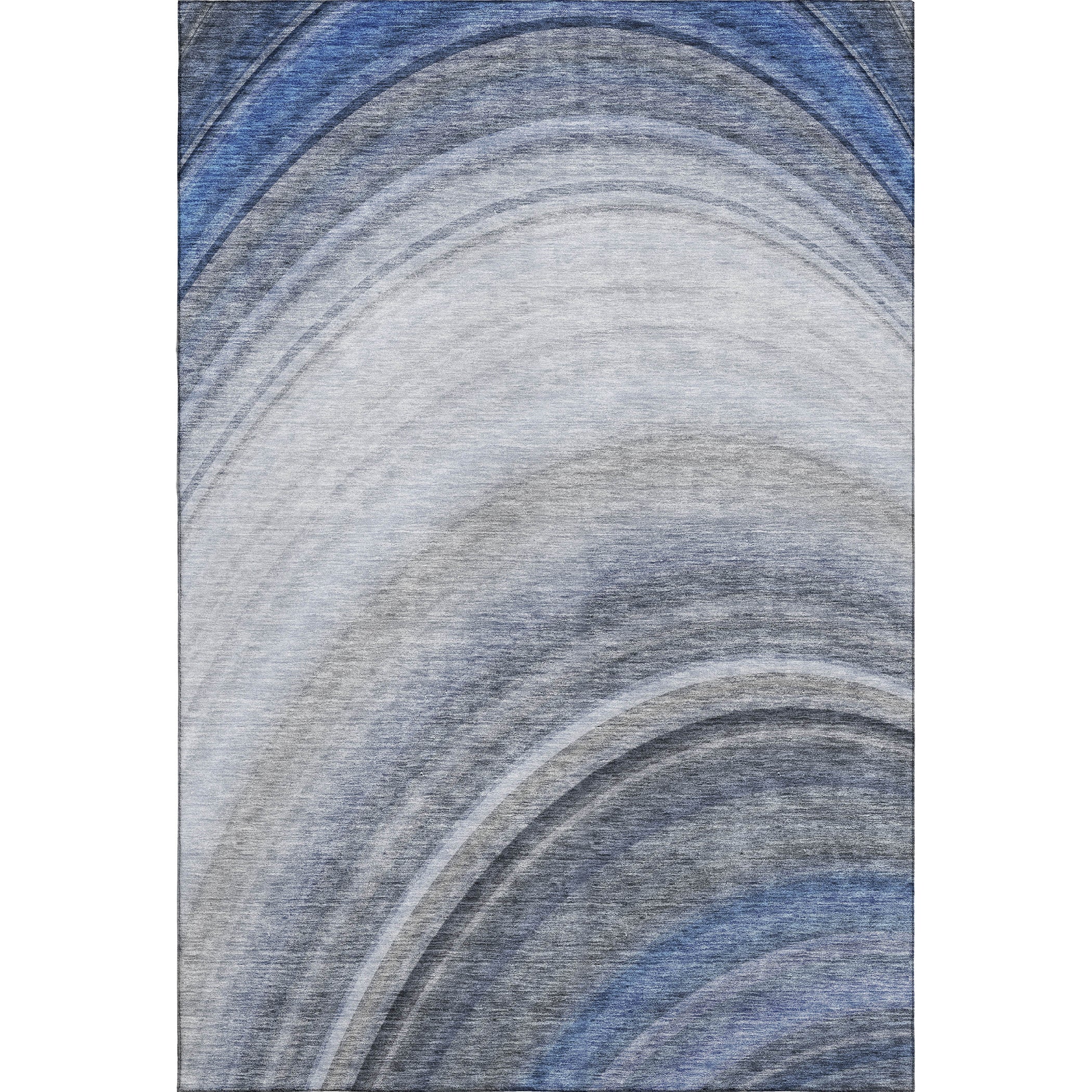 Mdina Machine Washable Transitional Blue Rug 2'6" x 3'10" #shape_Rectangle