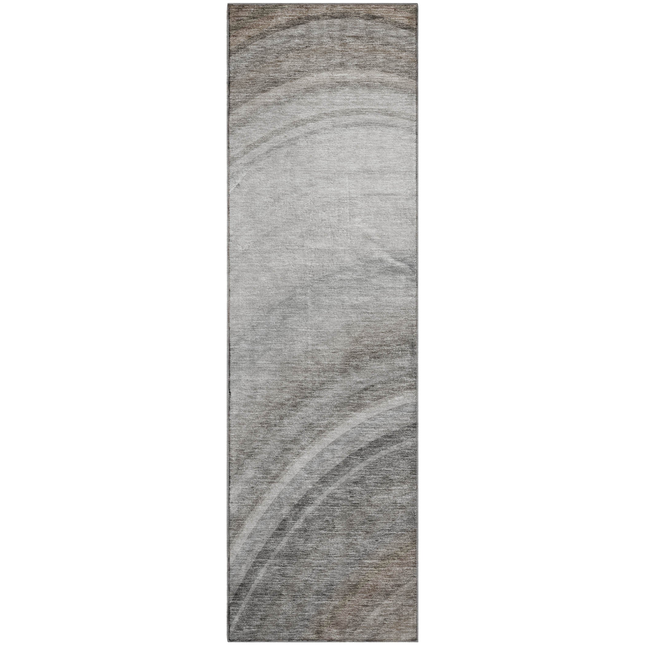 Mdina Machine Washable Transitional Gray Rug 2'3" x 7'6" #shape_Runner
