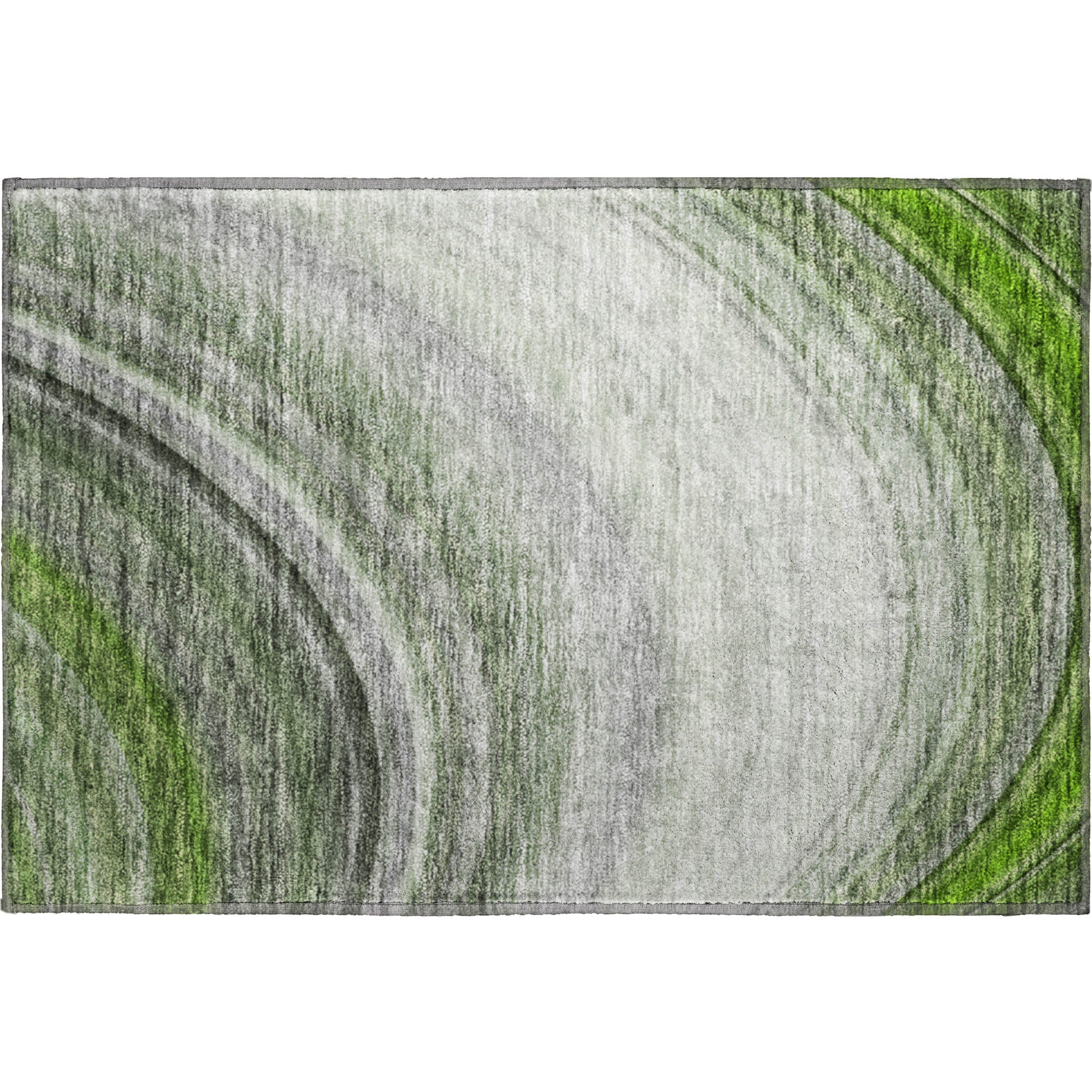 Mdina Machine Washable Transitional Green Rug 1'8" x 2'6" #shape_Rectangle