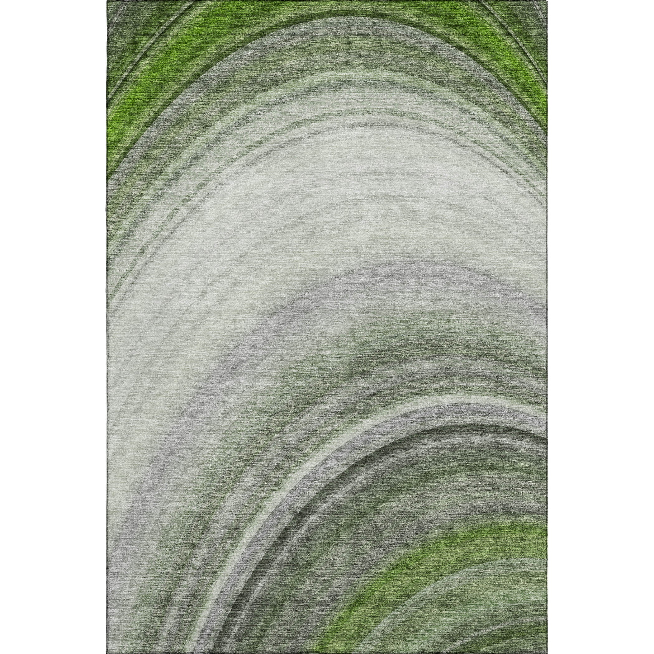 Mdina Machine Washable Transitional Green Rug 2'6" x 3'10" #shape_Rectangle