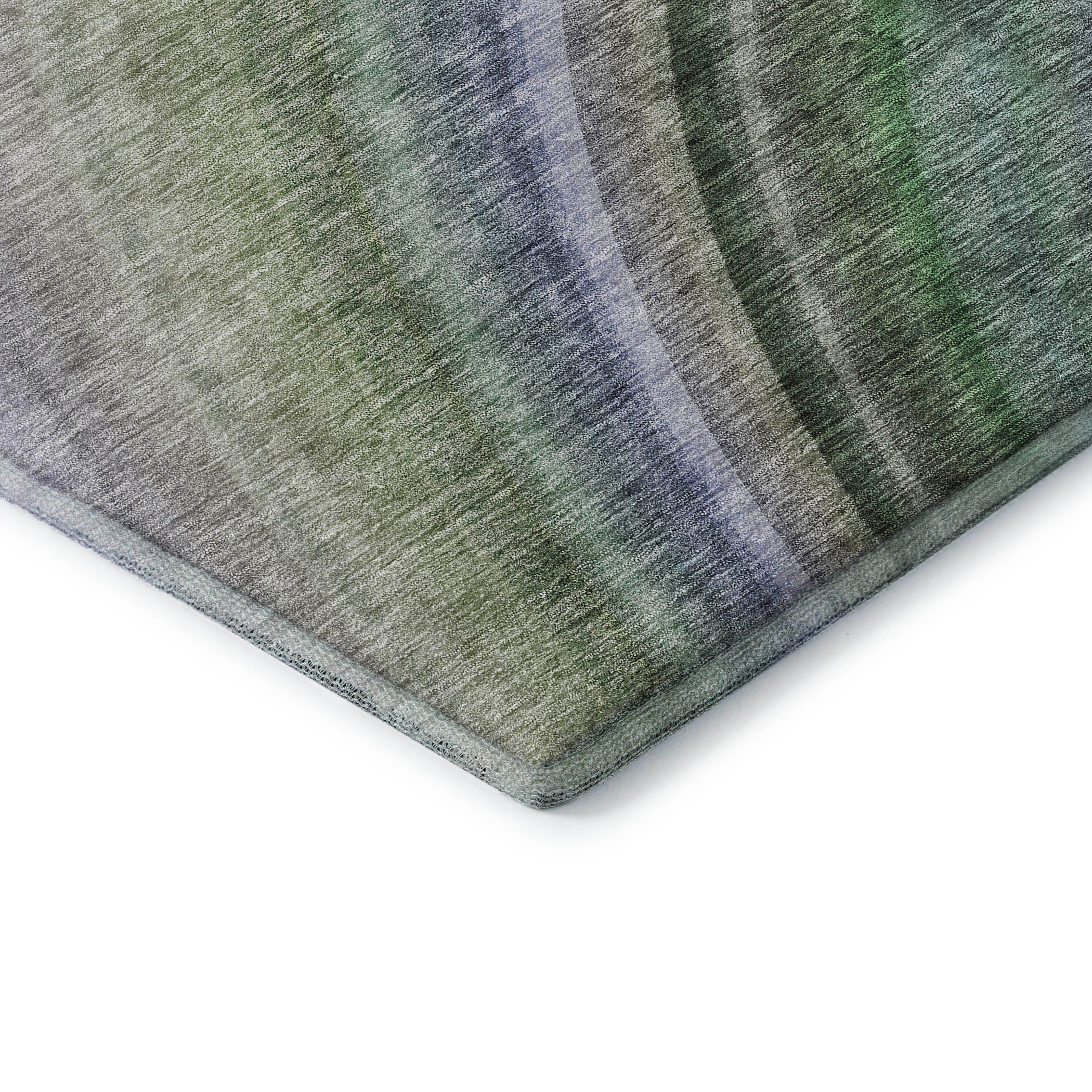 Mdina Machine Washable Transitional Teal Rug 1'8" x 2'6" #shape_Rectangle
